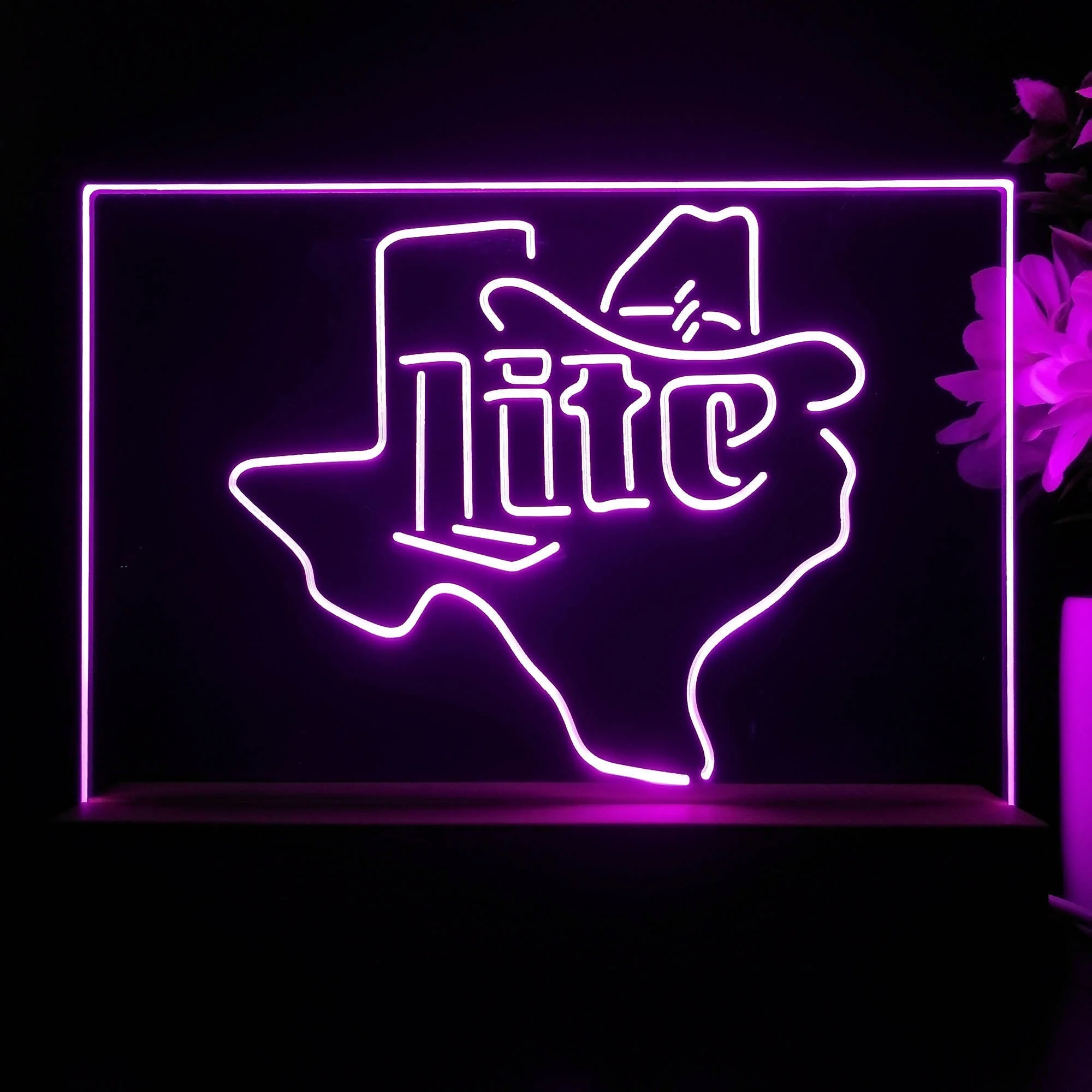 Miller Lite Cowboys Hat Texas Neon Sign Pub Bar Lamp - Image 4