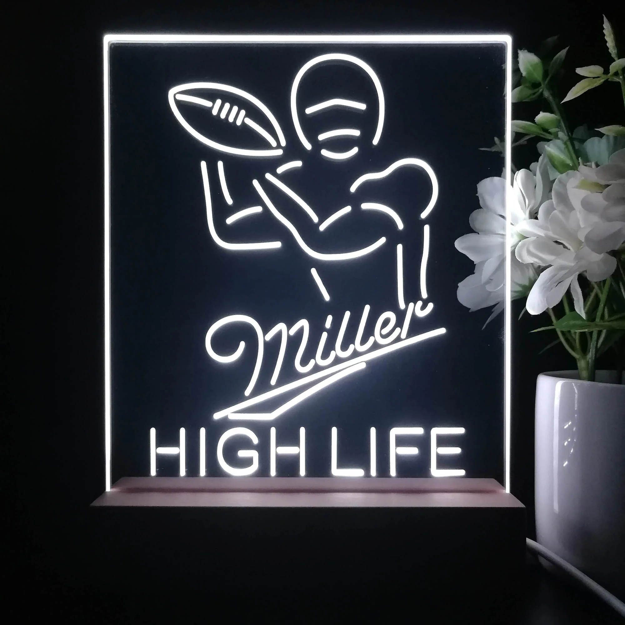 Miller Lite High Life Football Night Light Neon Pub Bar Lamp - Image 2