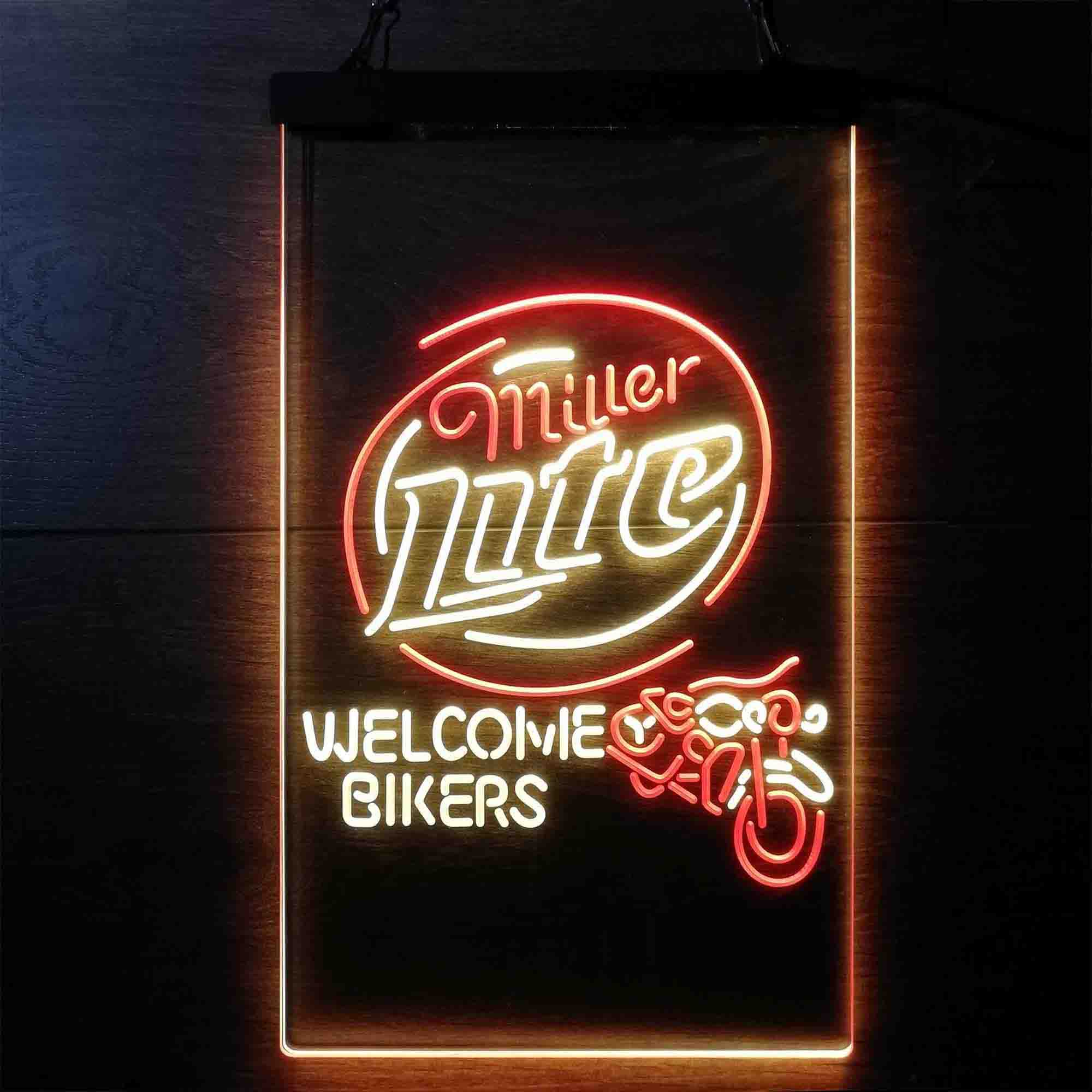 Miller Lite Motorcycle Bikers Garage Neon-Like LED Sign - Image 12