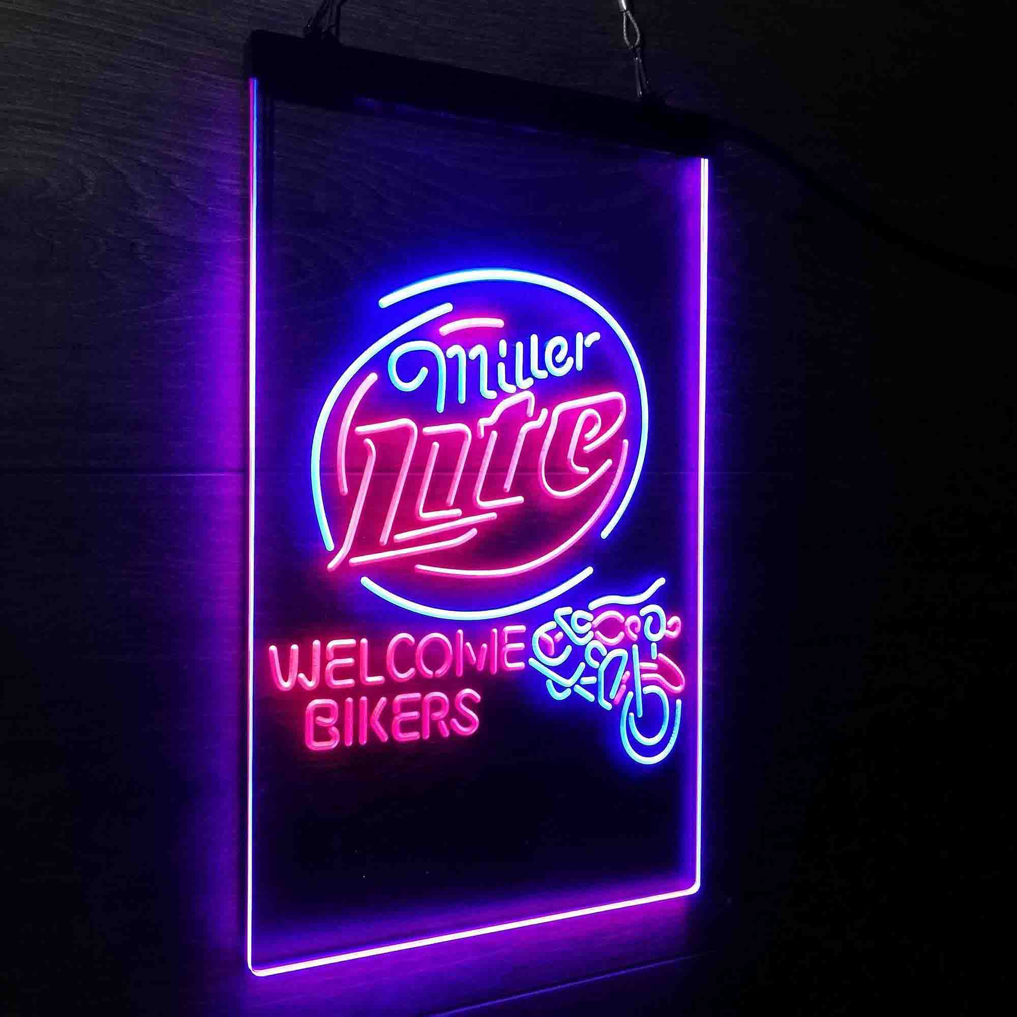 Miller Lite Motorcycle Bikers Garage Neon-Like LED Sign - Image 17