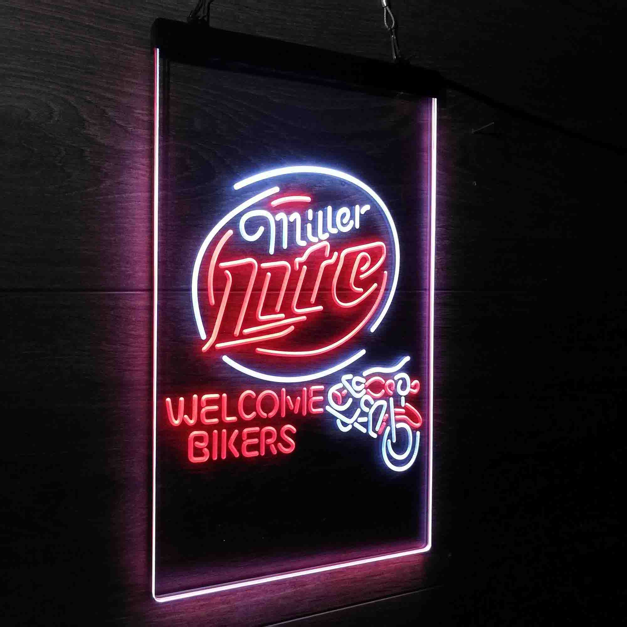 Miller Lite Motorcycle Bikers Garage Neon-Like LED Sign - Image 21