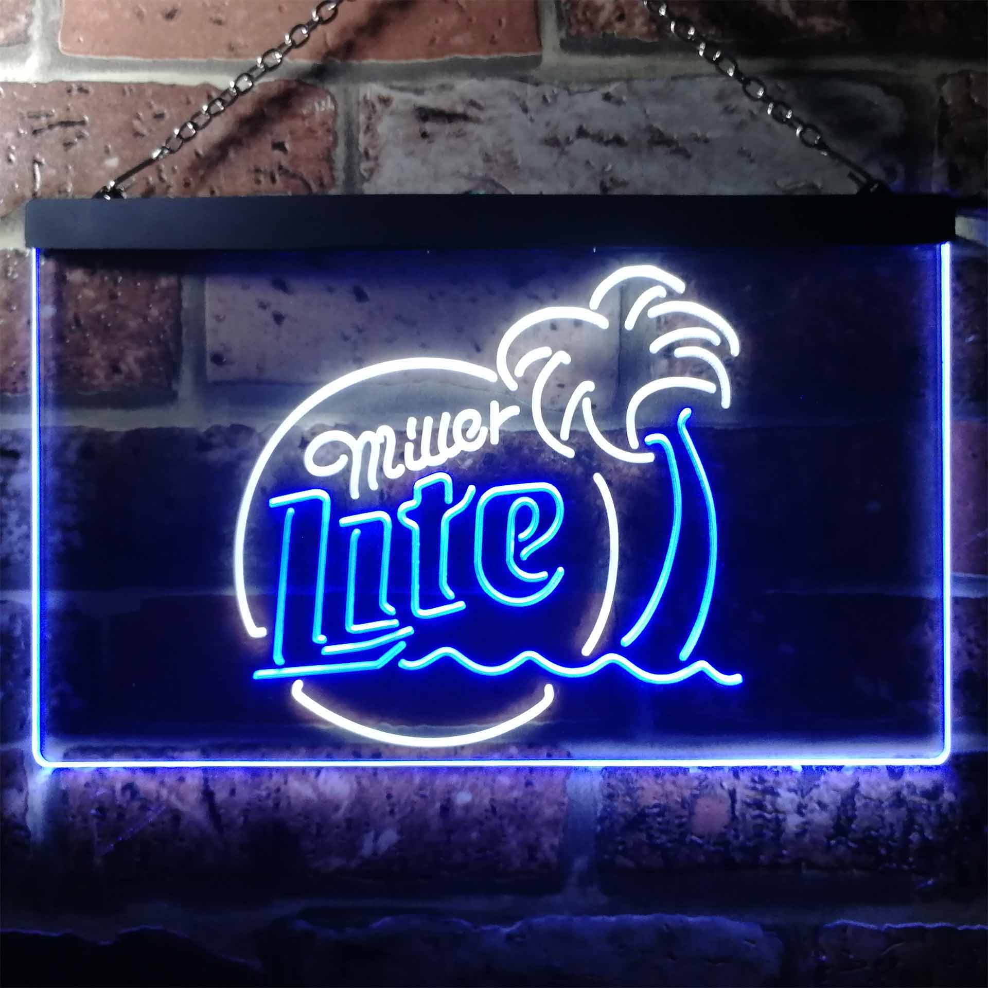 Miller Lite Palm Tree Beer Bar Home Bar Neon Light LED Sign