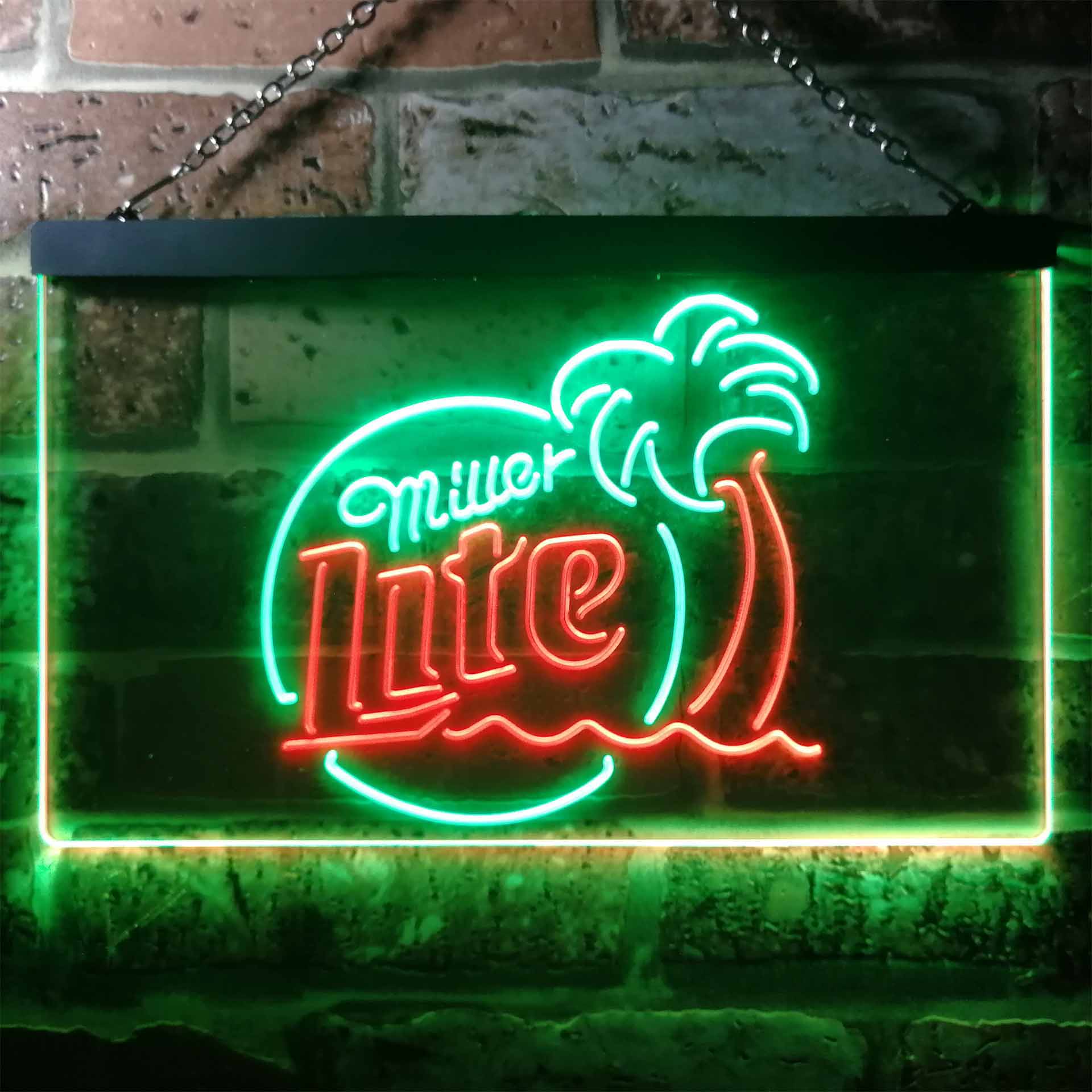 Miller Lite Palm Tree Beer Bar Home Bar Neon Light LED Sign - Image 11