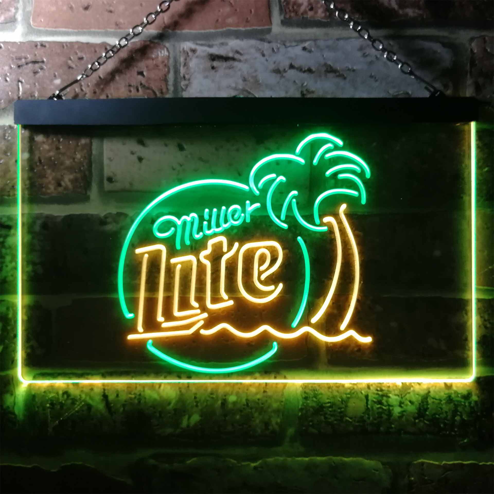 Miller Lite Palm Tree Beer Bar Home Bar Neon Light LED Sign - Image 13