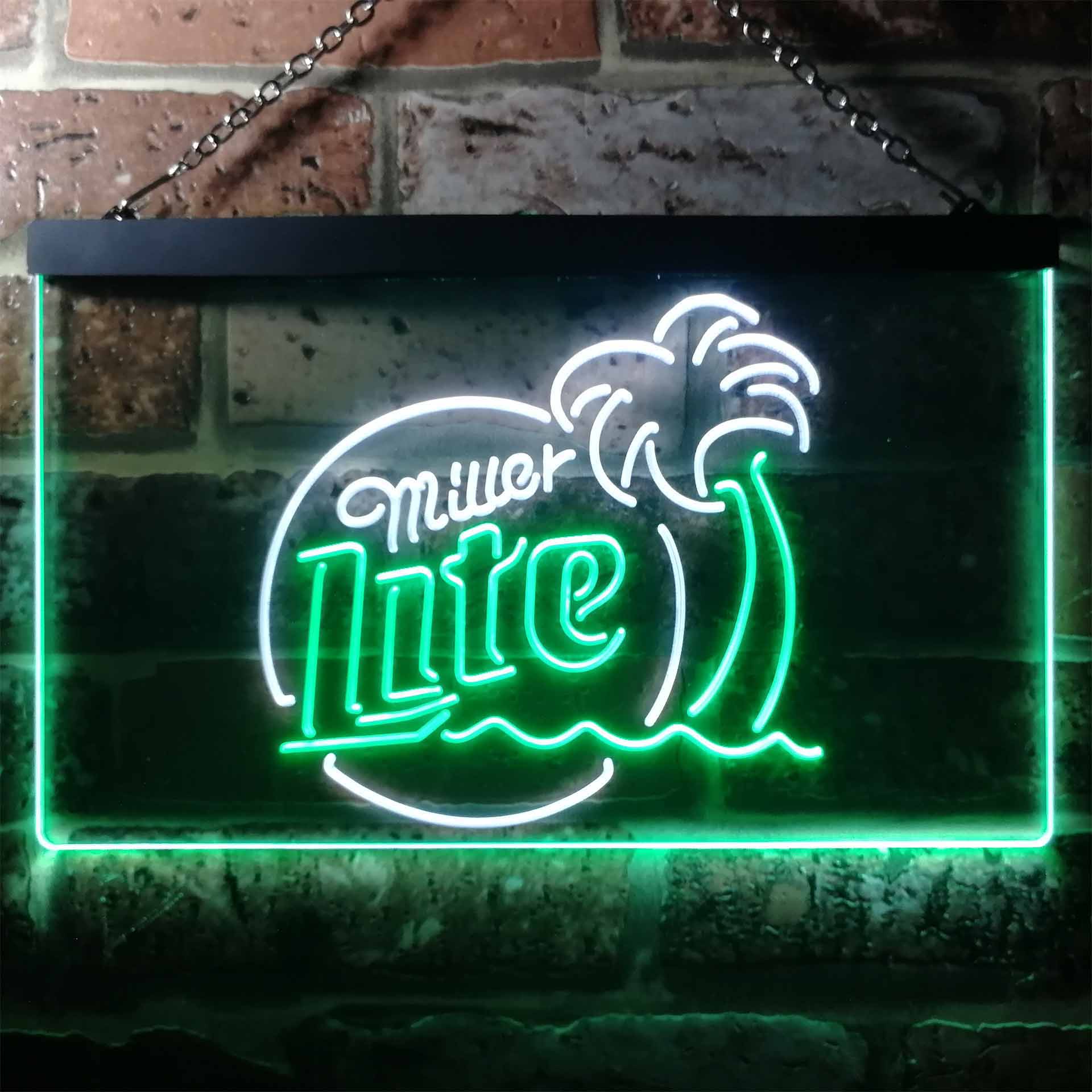 Miller Lite Palm Tree Beer Bar Home Bar Neon Light LED Sign - Image 3