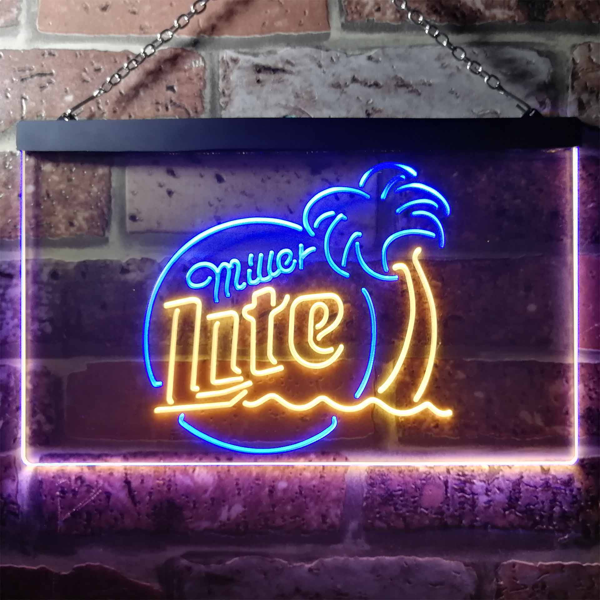 Miller Lite Palm Tree Beer Bar Home Bar Neon Light LED Sign - Image 5