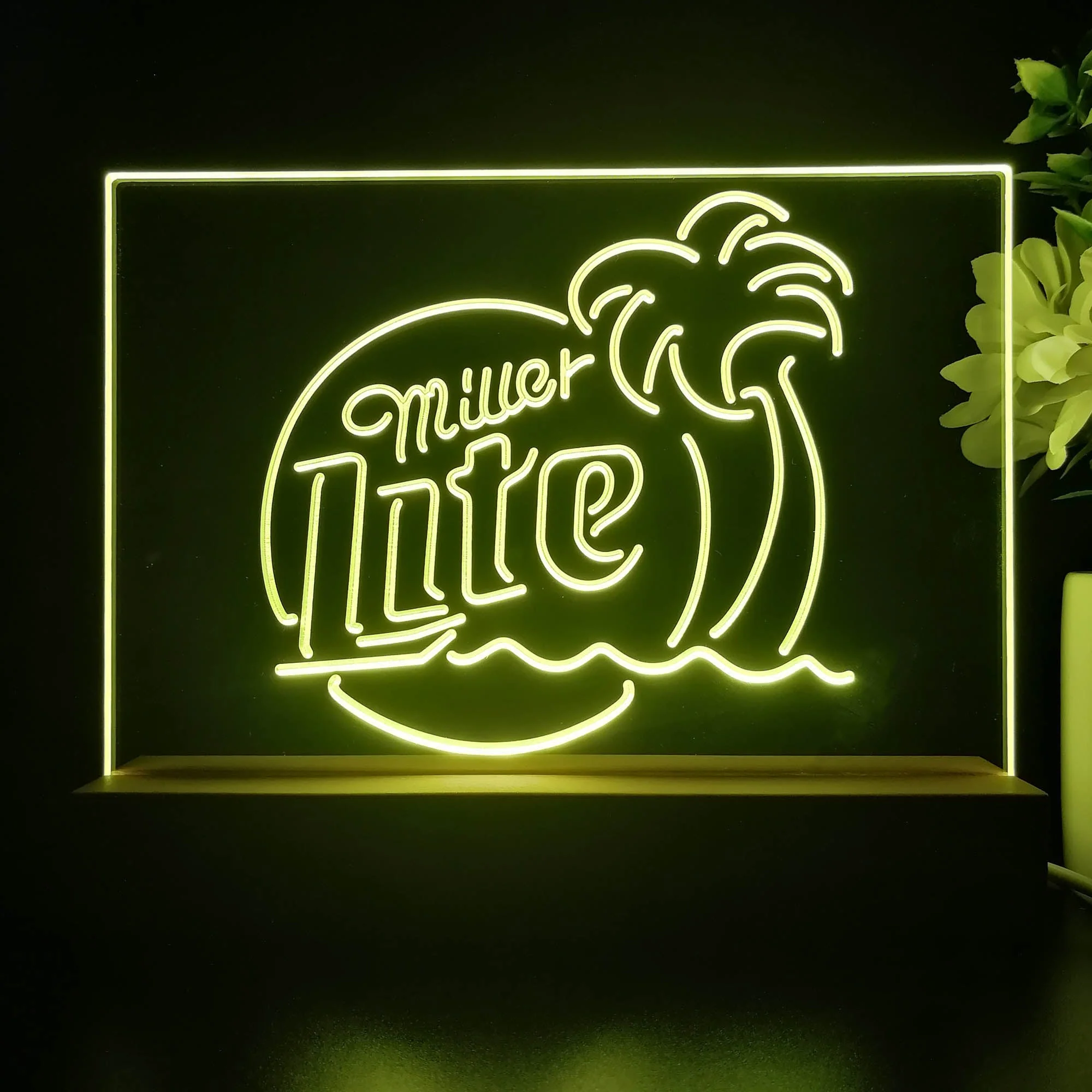 Miller Lite Palm Tree Beer Bar Neon Sign Pub Bar Lamp - Image 3