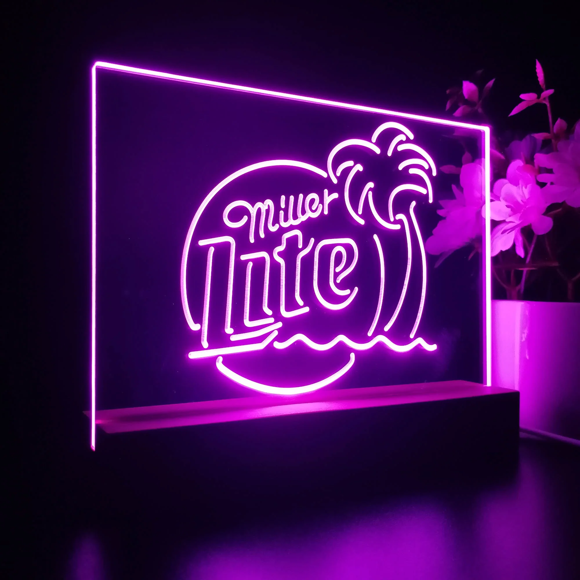 Miller Lite Palm Tree Beer Bar Neon Sign Pub Bar Lamp - Image 5