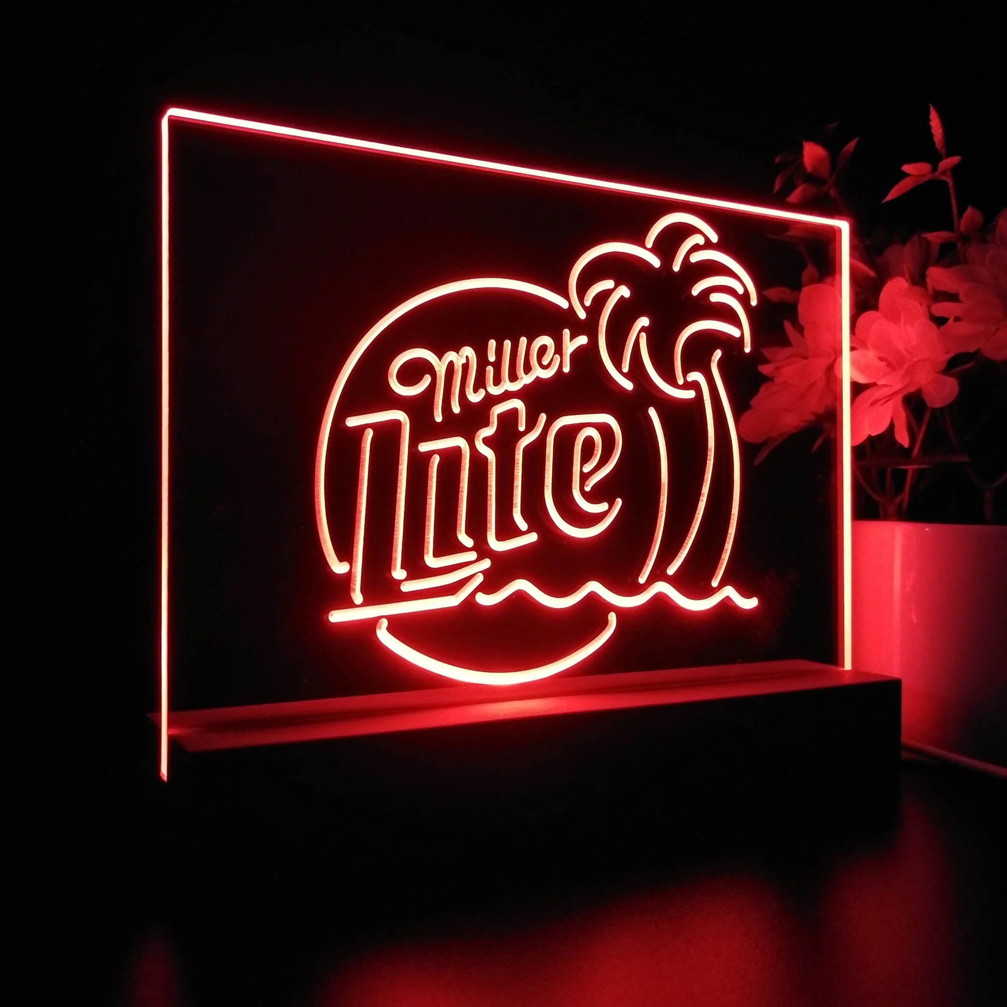 Miller Lite Palm Tree Beer Bar Neon Sign Pub Bar Lamp - Image 6