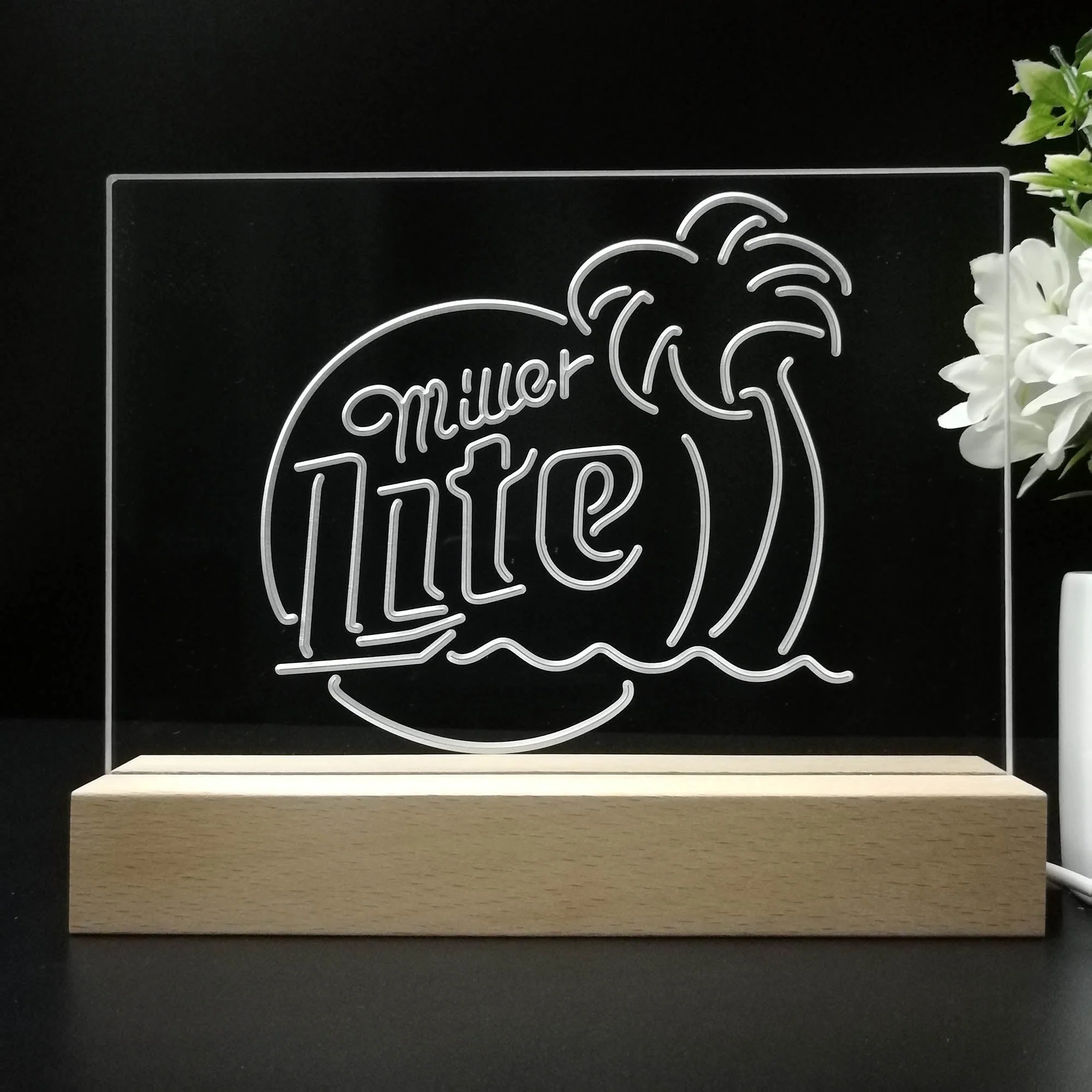 Miller Lite Palm Tree Beer Bar Neon Sign Pub Bar Lamp - Image 8