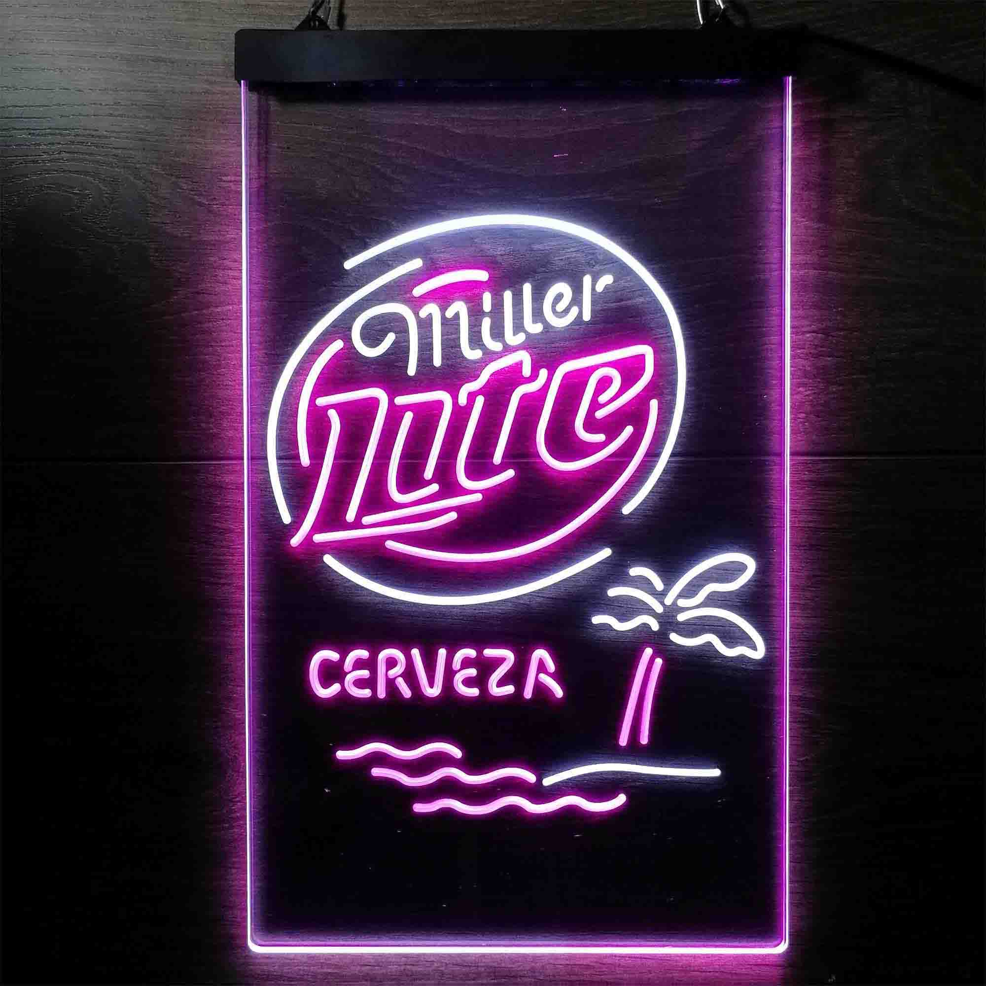 Miller Lite Palm Tree Cerveza Island Neon-Like LED Sign - Image 5