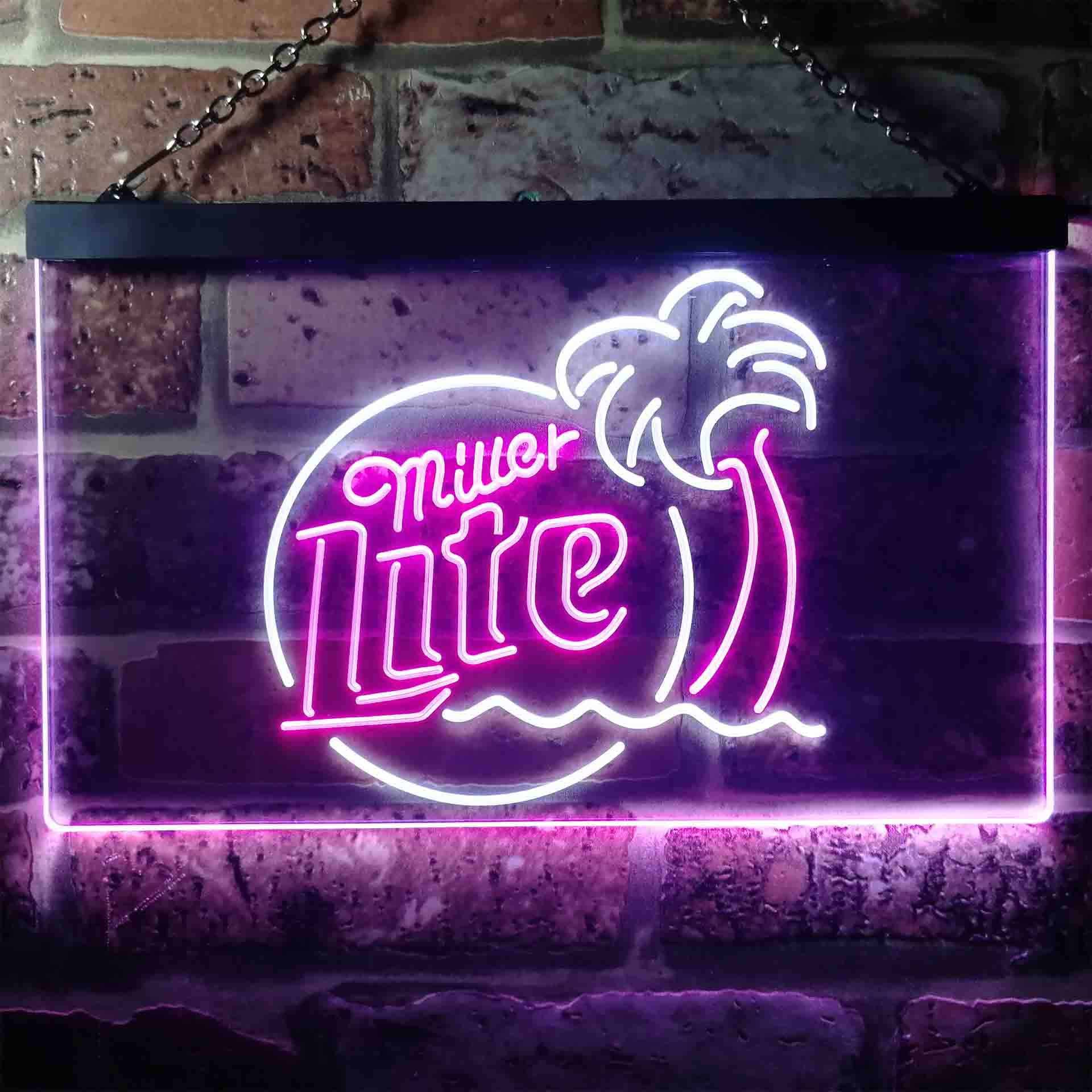 Miller Lite Palm Tree Neon-Like LED Sign