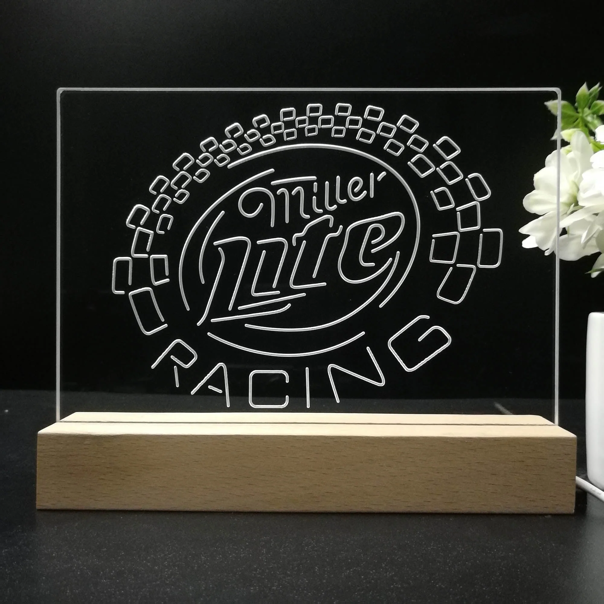 Miller Lite Racing Car 3D Illusion Night Light Desk Lamp - Image 8
