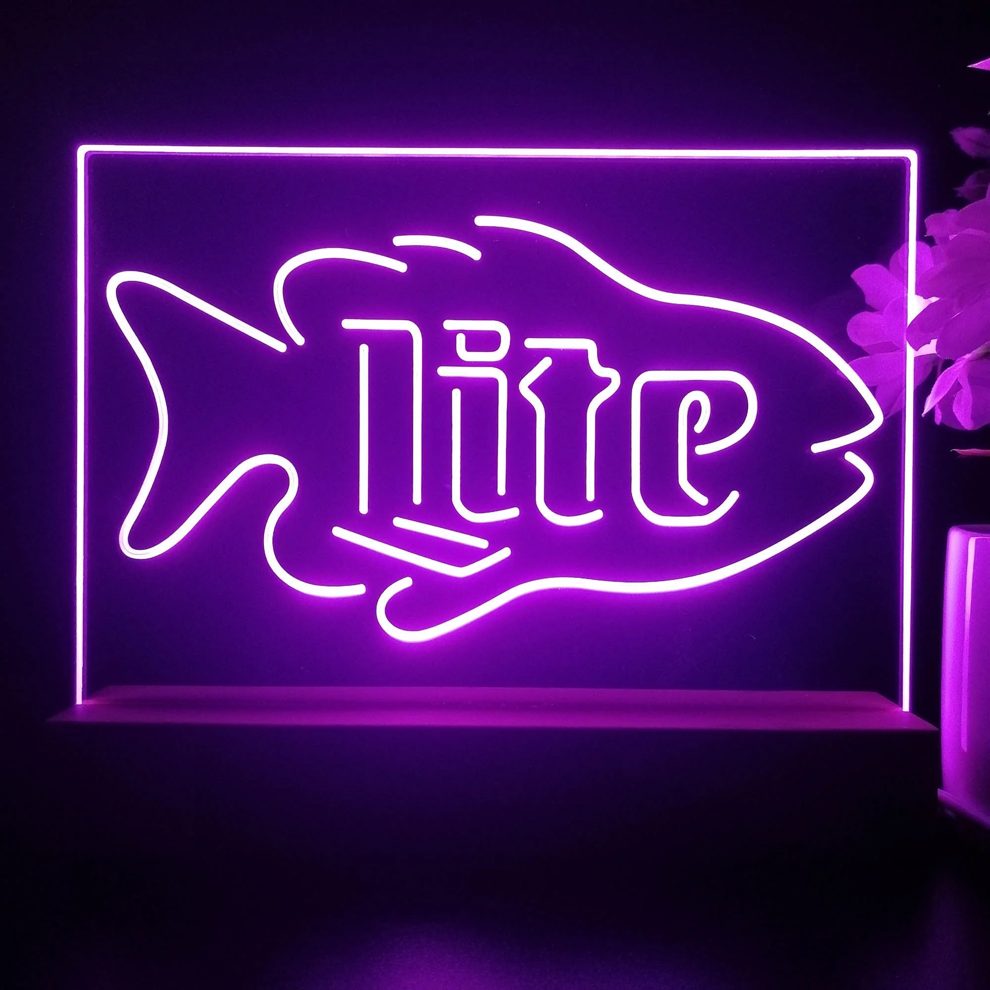 Miller Lite Salmon Fish Neon Sign Pub Bar Lamp - Image 2