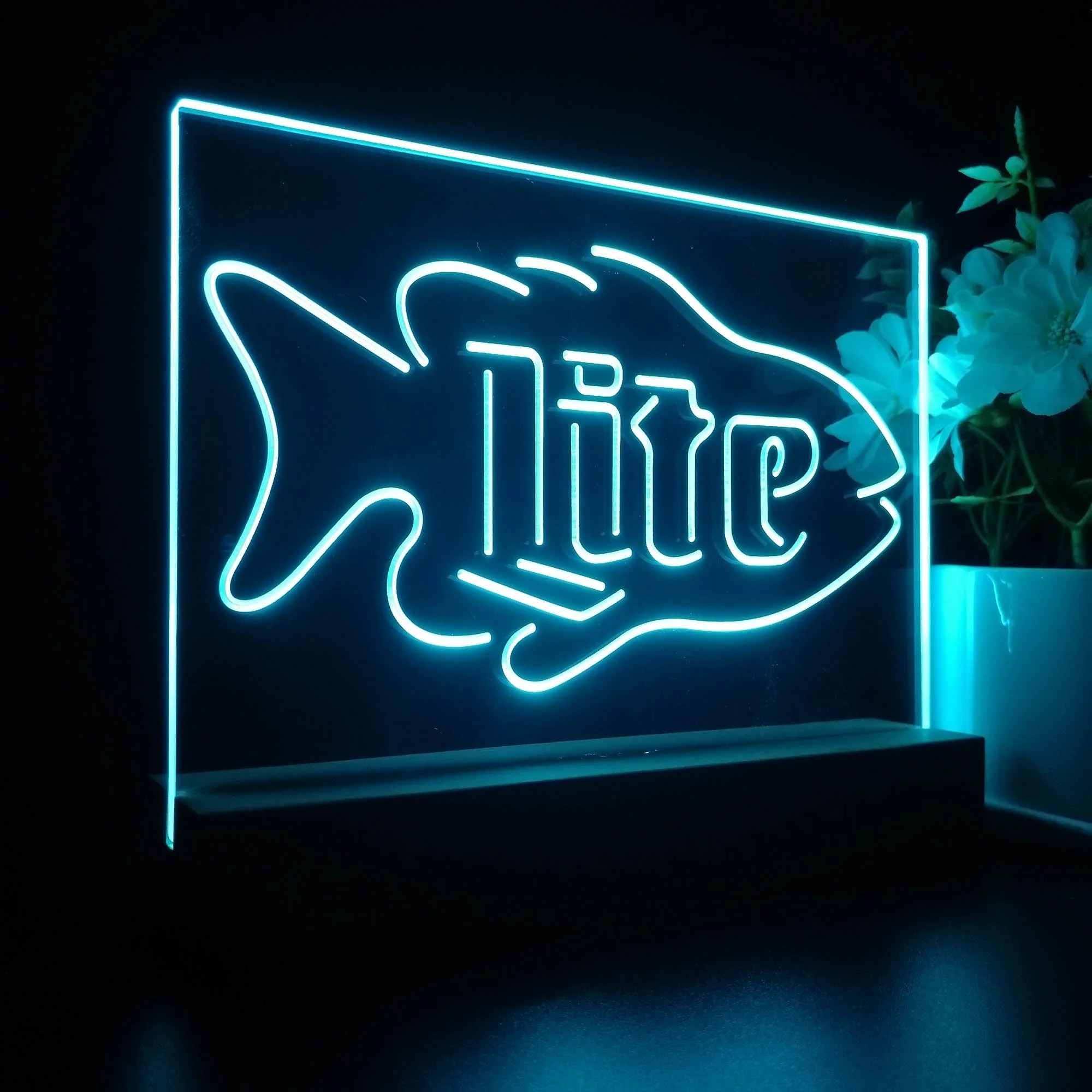 Miller Lite Salmon Fish Neon Sign Pub Bar Lamp - Image 6