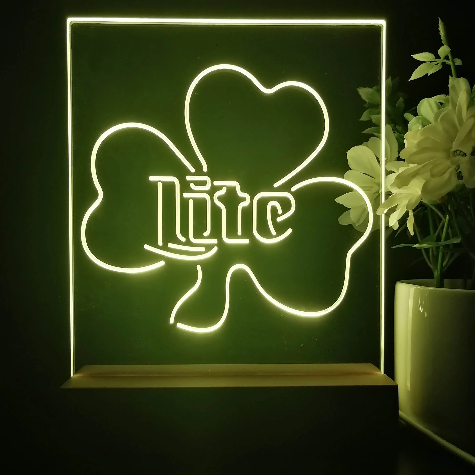 Miller Lite Shamrock Beer 3D Illusion Night Light Desk Lamp - Image 2