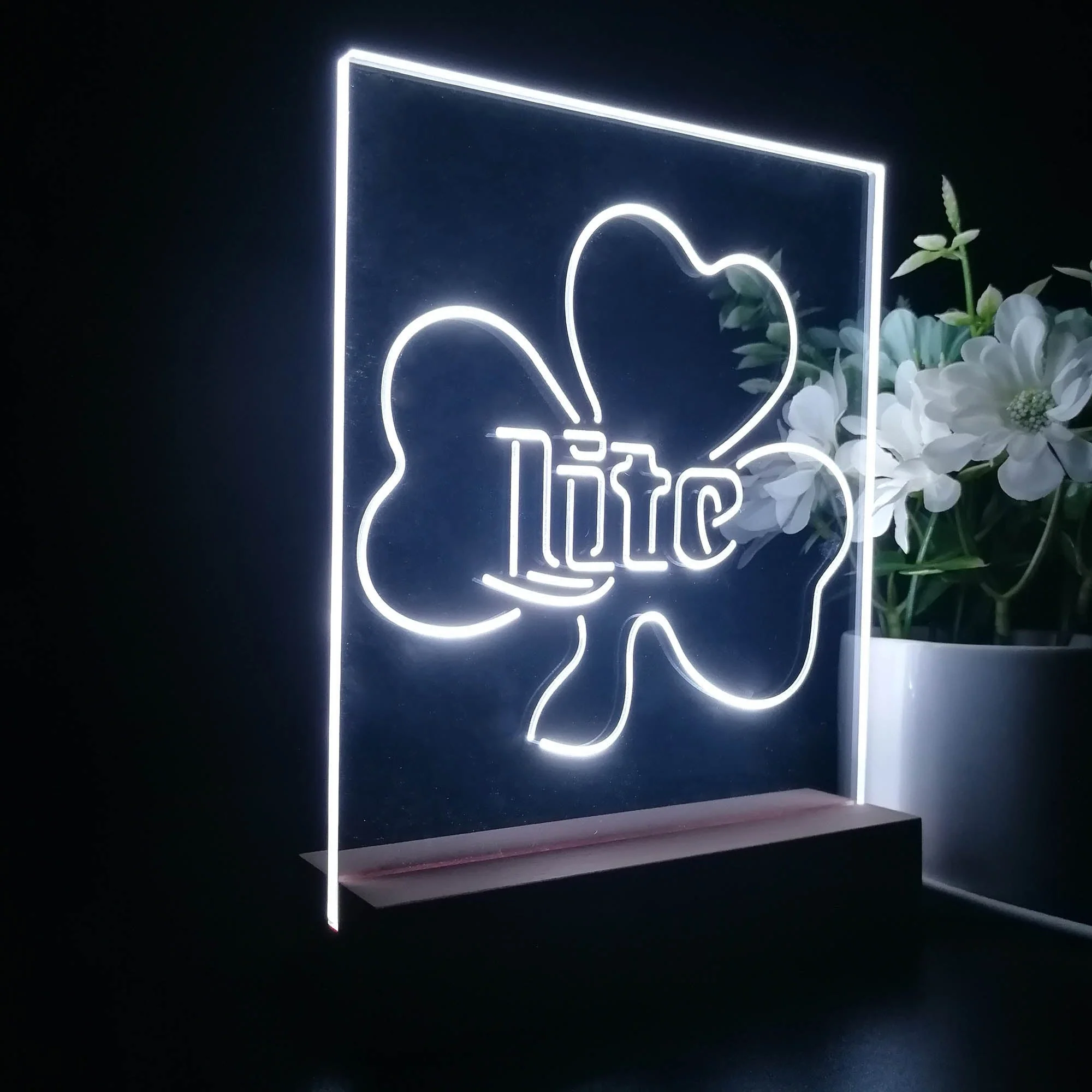 Miller Lite Shamrock Beer 3D Illusion Night Light Desk Lamp - Image 6