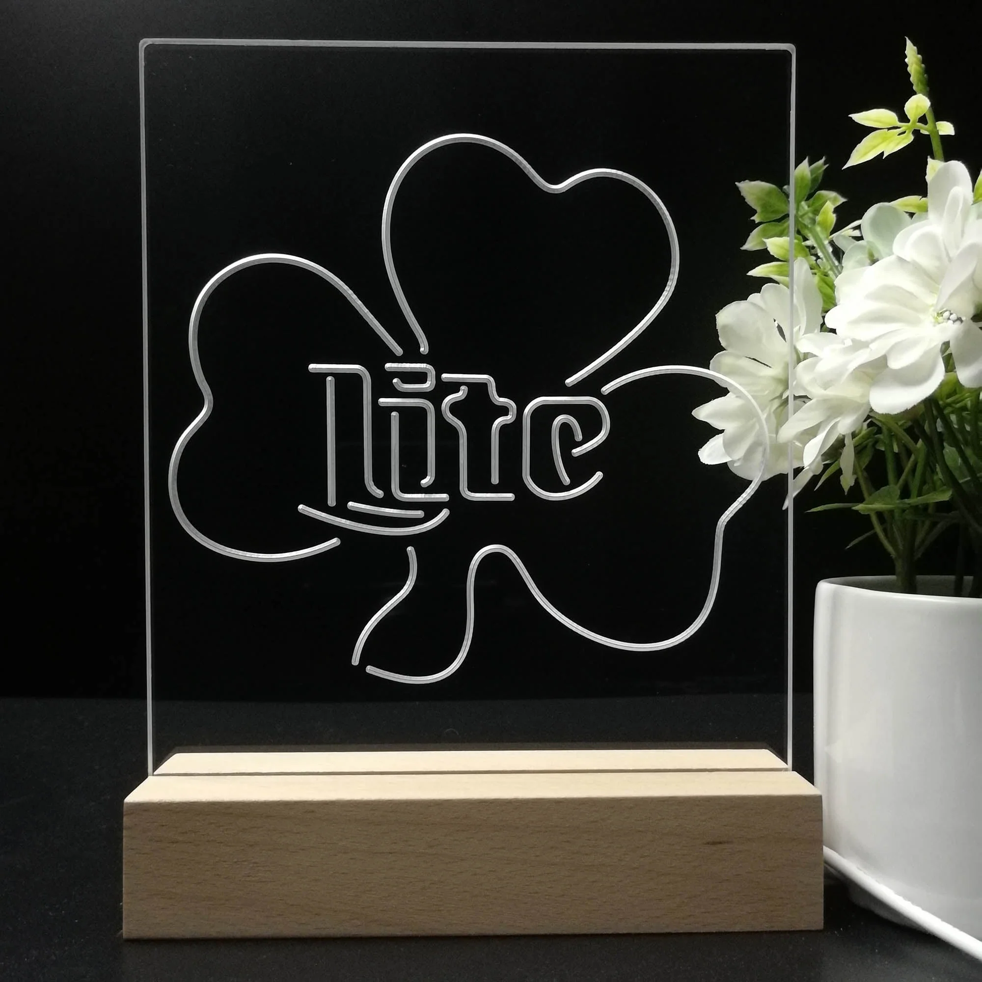 Miller Lite Shamrock Beer 3D Illusion Night Light Desk Lamp - Image 8
