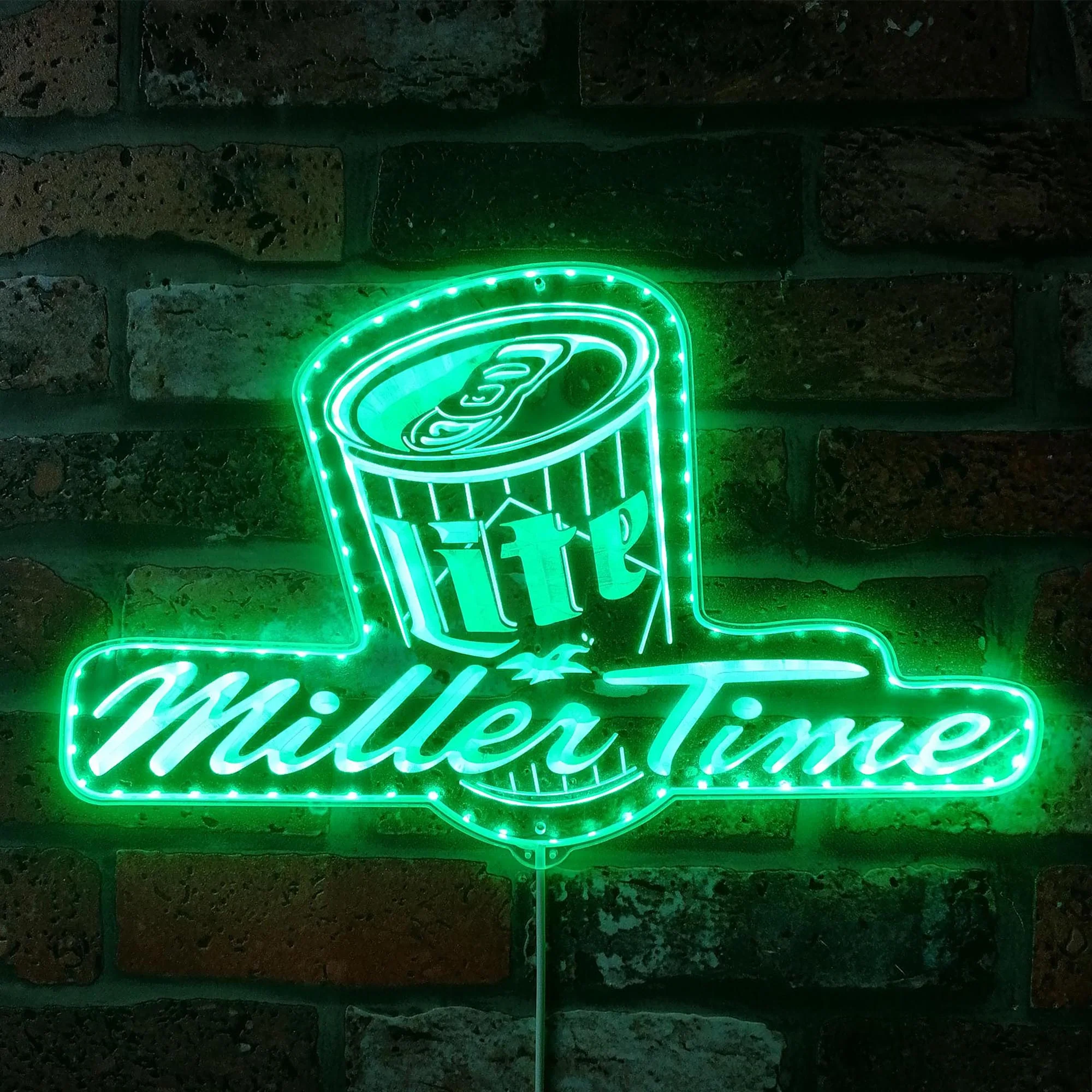 Miller Lite Time Beer Bar Neon RGB Edge Lit LED Sign - Image 6