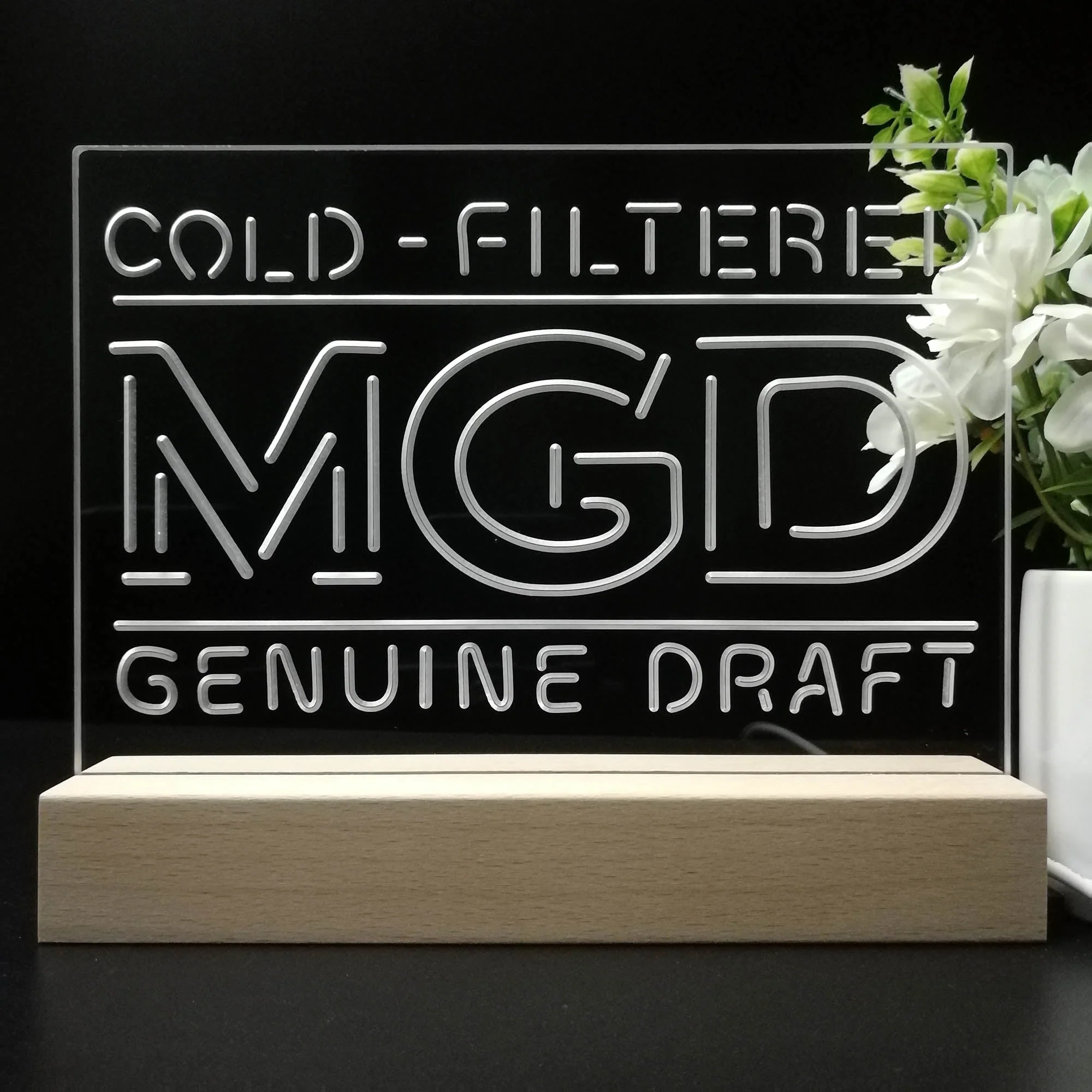 Miller MGD Genuine Draft Neon Sign Pub Bar Lamp - Image 8