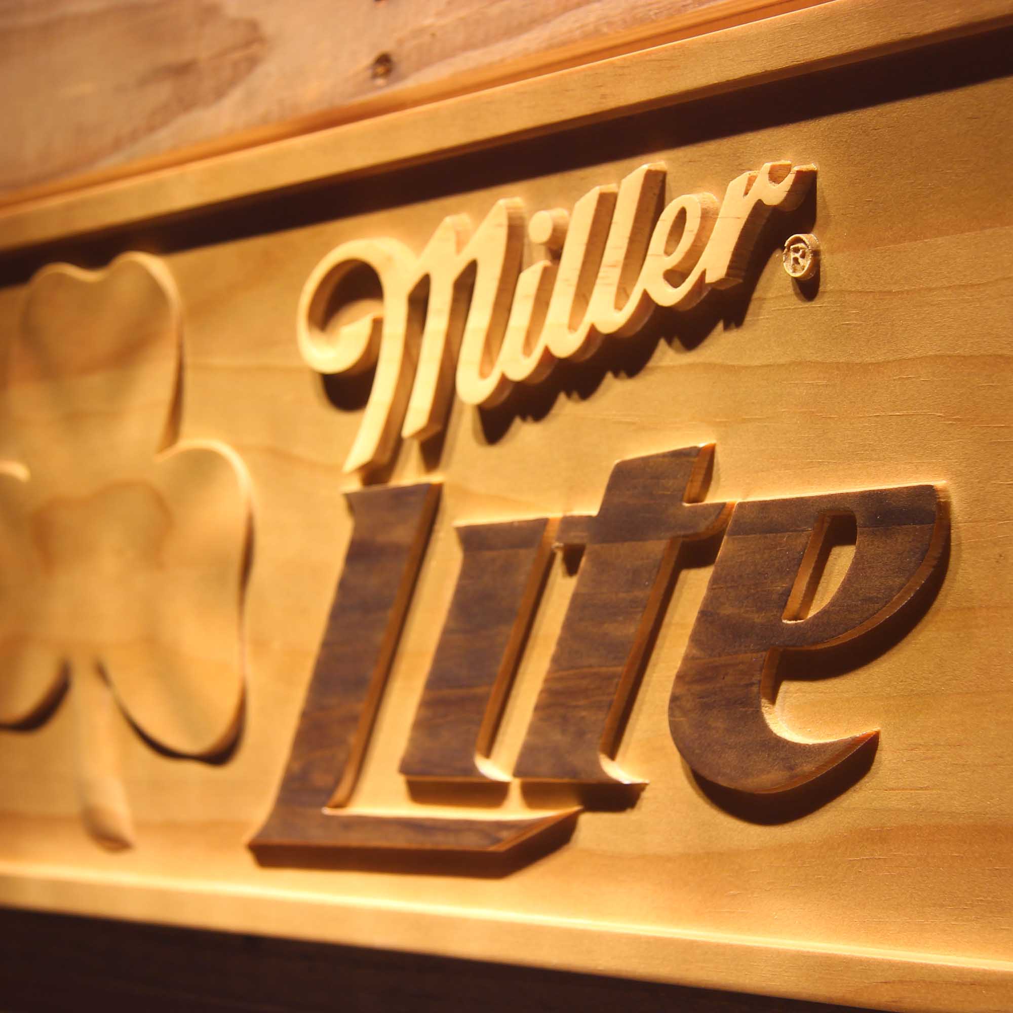 Miller,Miller Lite 3D Solid Wooden Craving Sign - Image 5