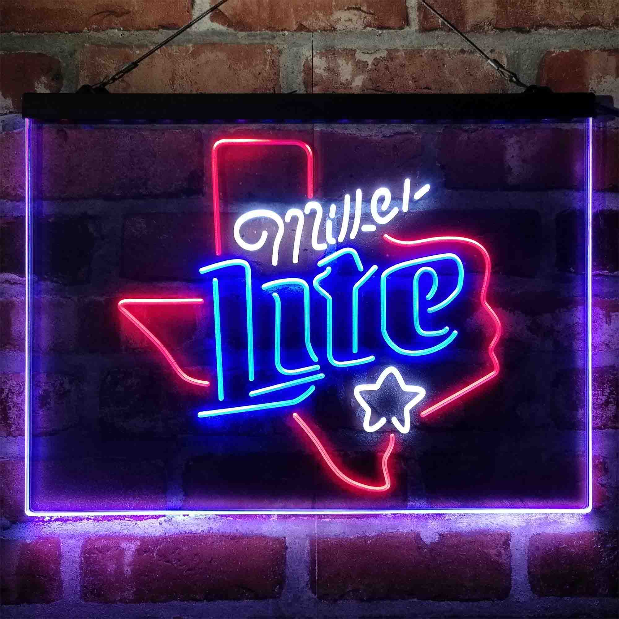 Miller Star Texas Beer Neon 3-Color LED Sign - Image 12