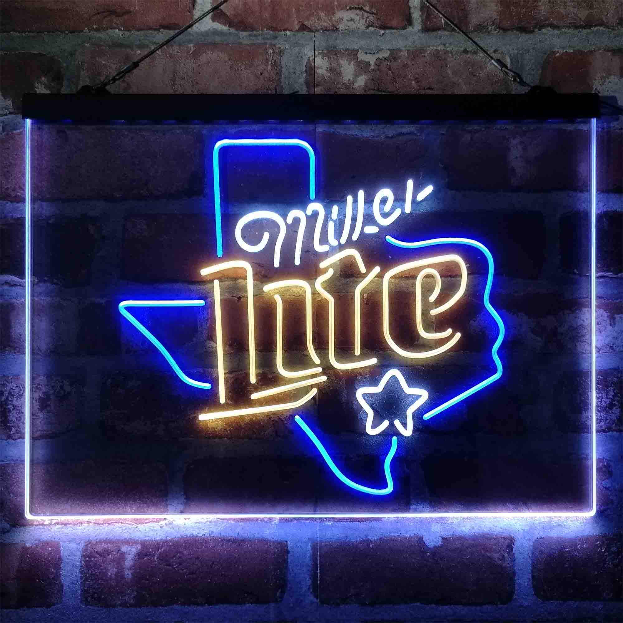Miller Star Texas Beer Neon 3-Color LED Sign - Image 2