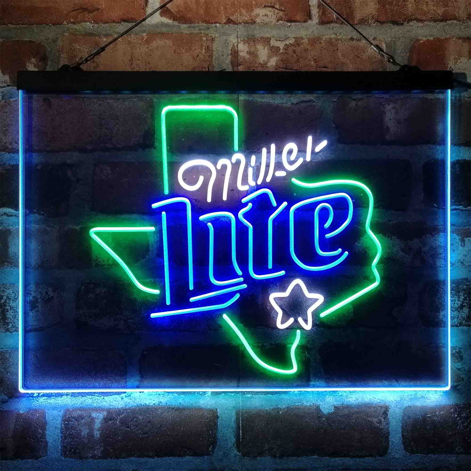 Miller Star Texas Beer Neon 3-Color LED Sign - Image 5