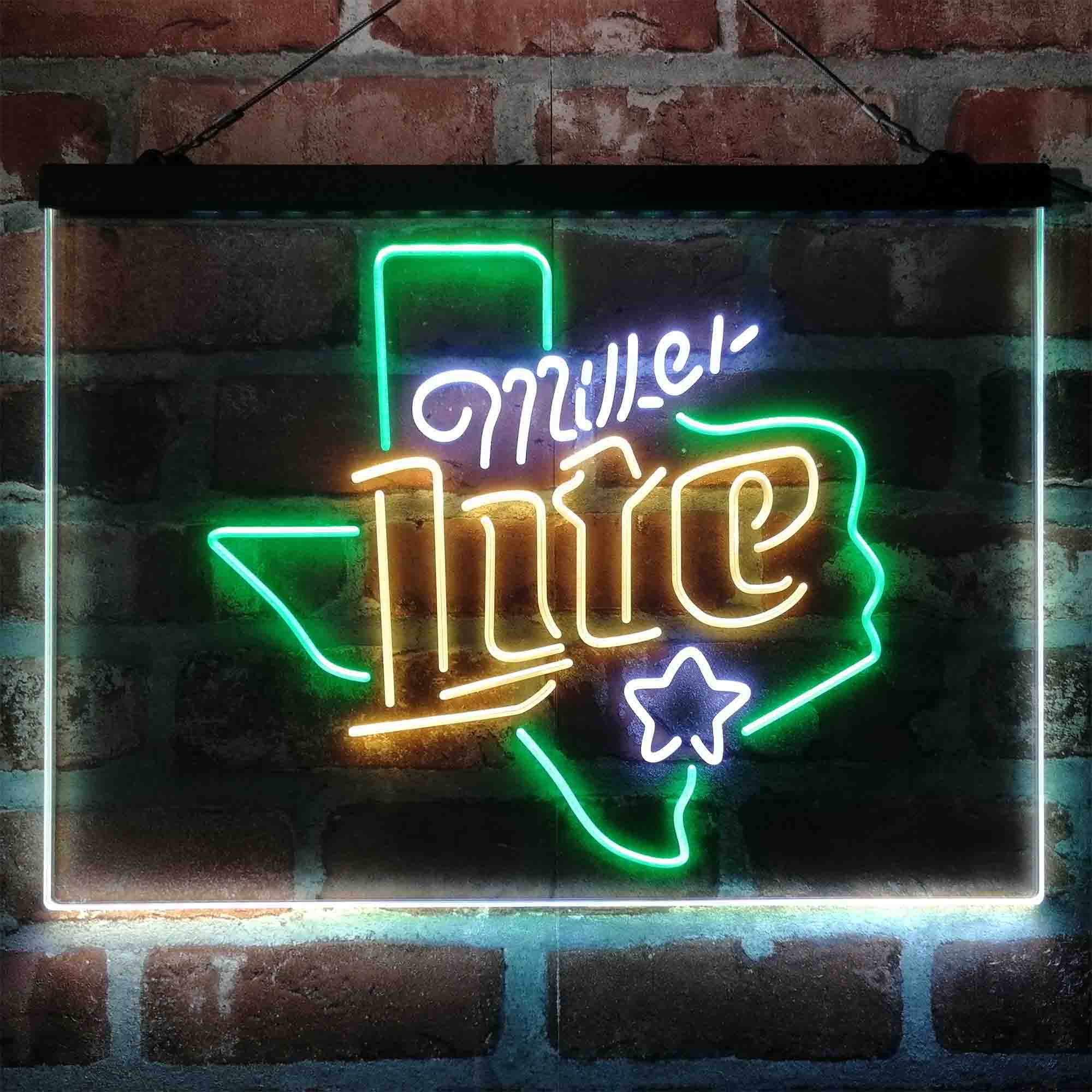Miller Star Texas Beer Neon 3-Color LED Sign - Image 6