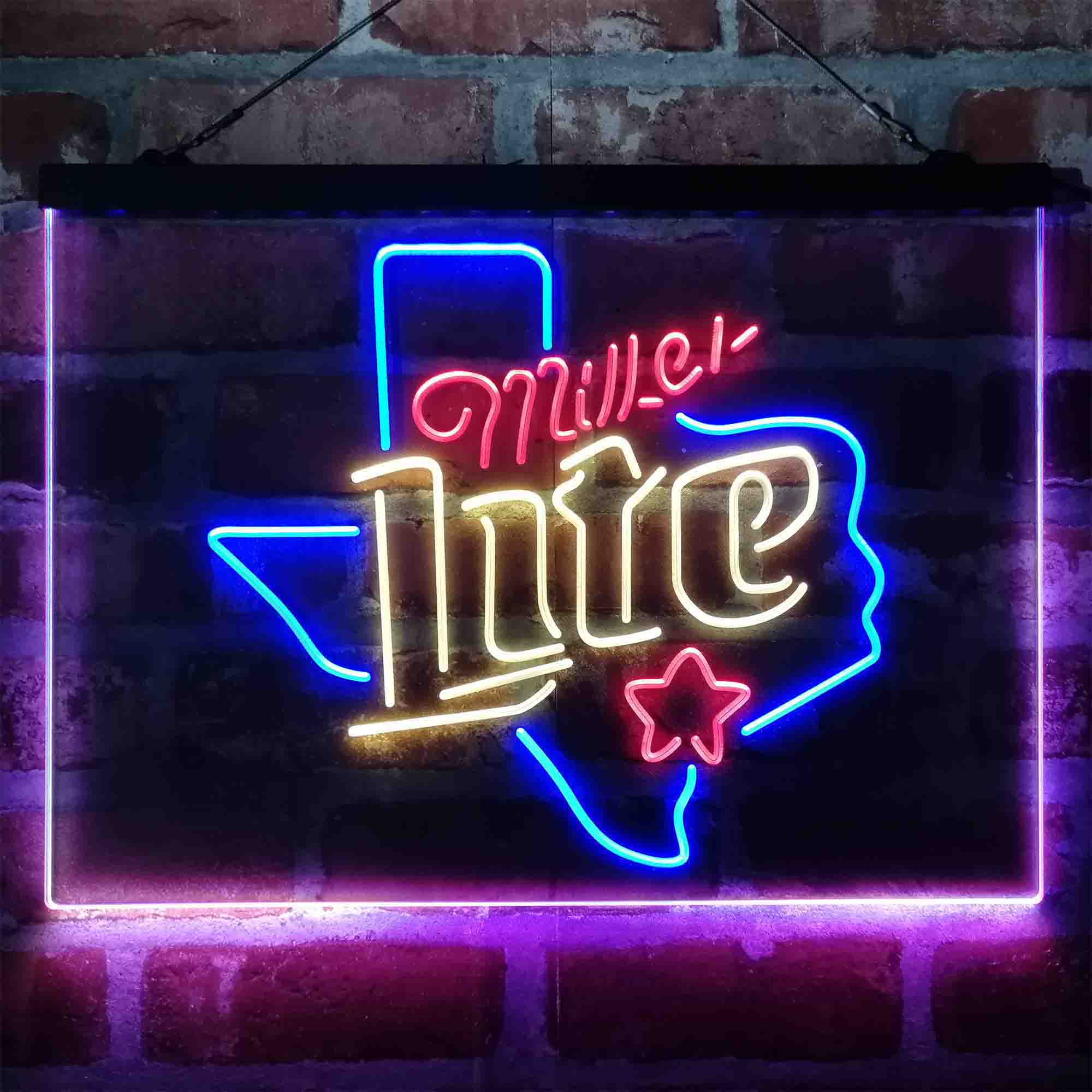 Miller Star Texas Beer Neon 3-Color LED Sign - Image 9