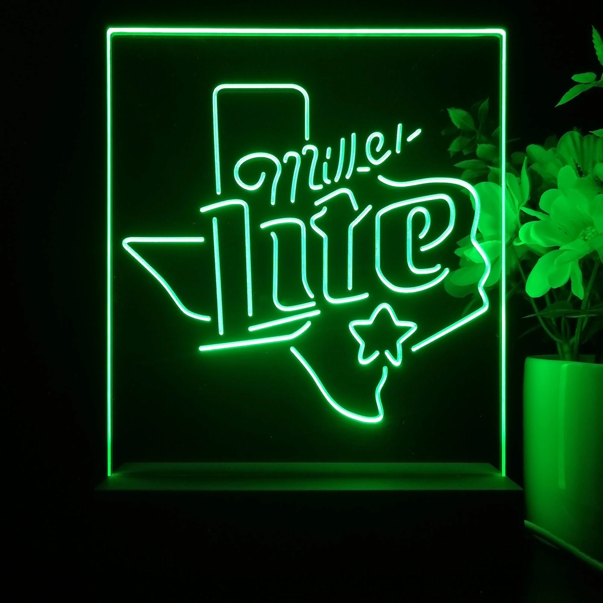 Miller Star Texas Beer 3D Illusion Night Light Desk Lamp - Image 2