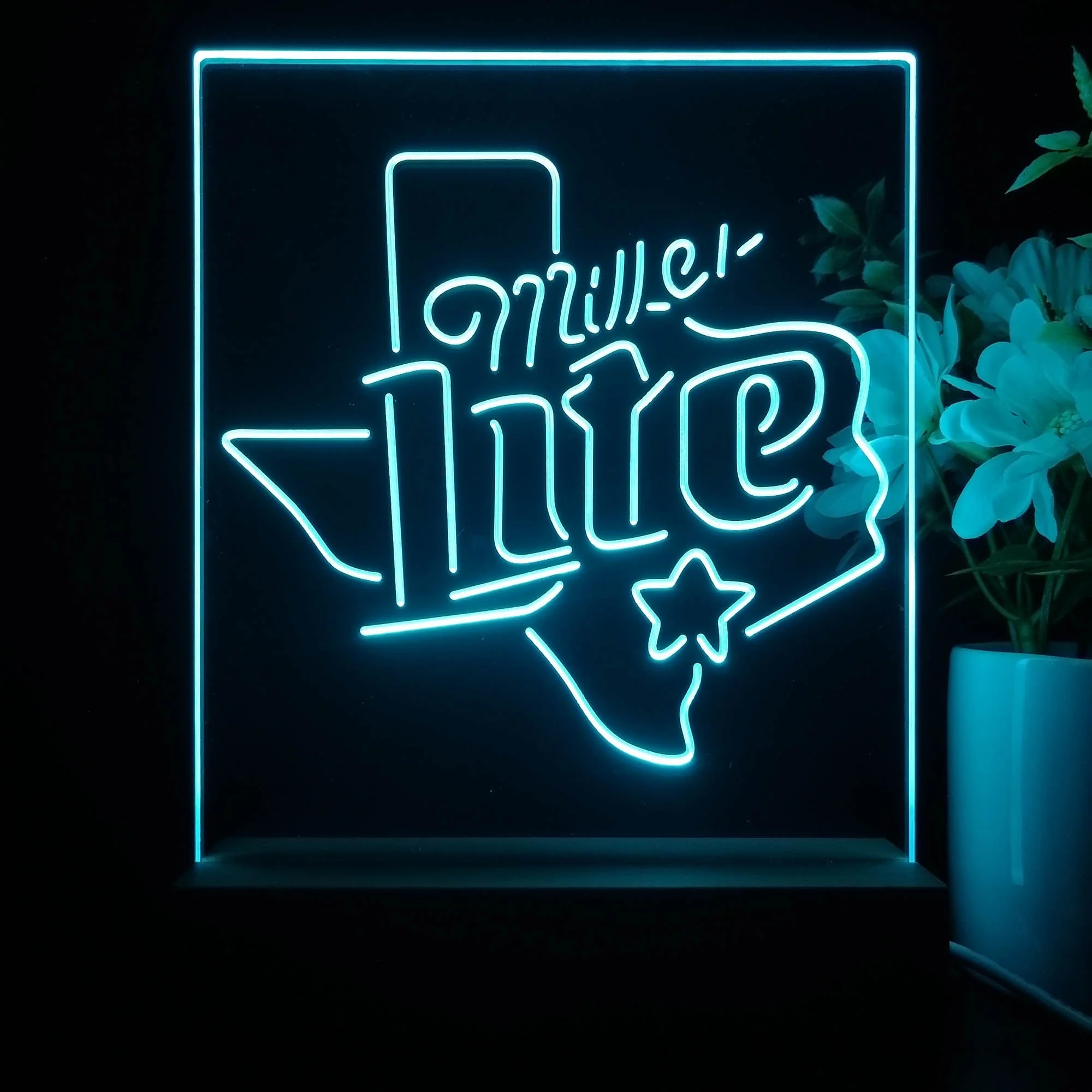 Miller Star Texas Beer 3D Illusion Night Light Desk Lamp - Image 4
