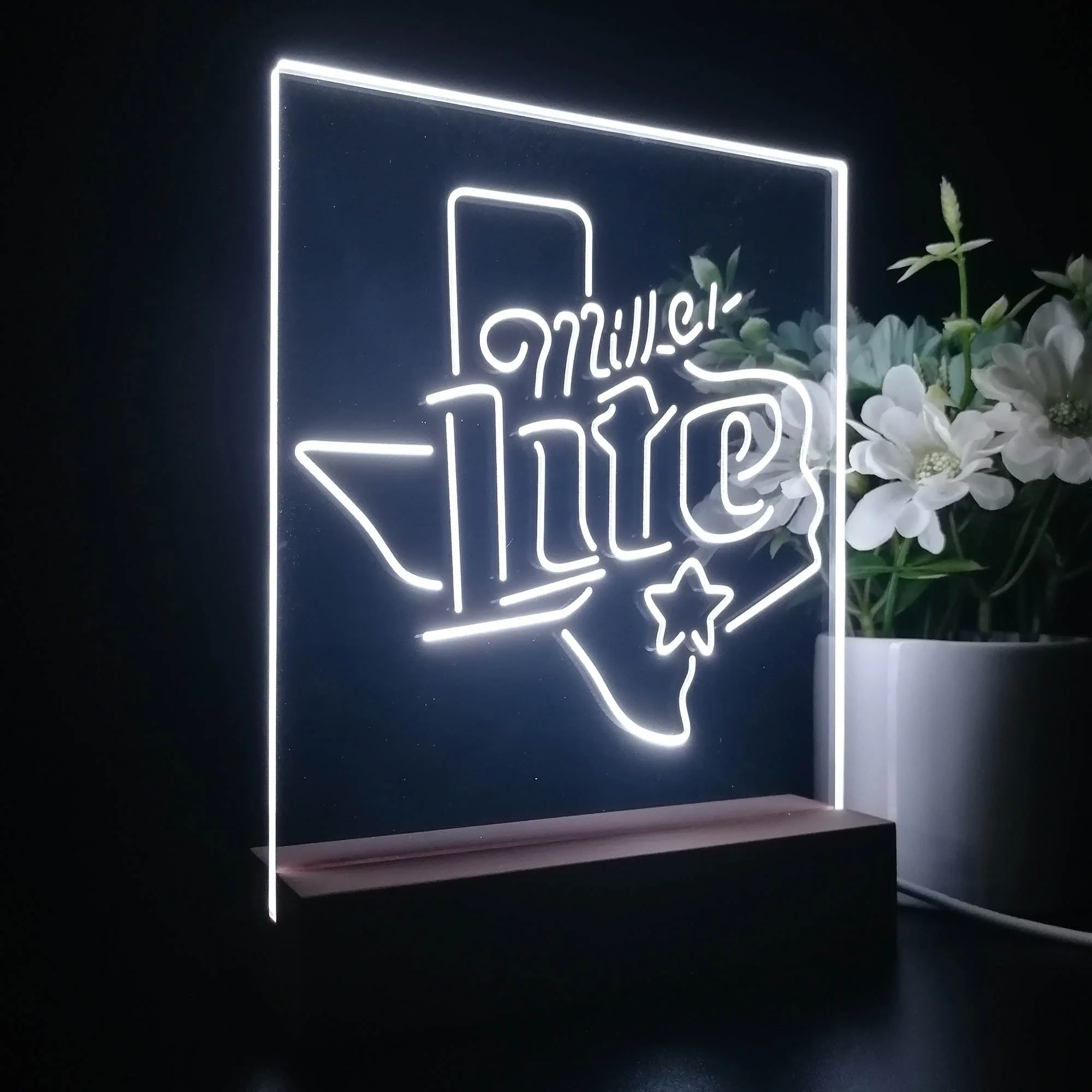 Miller Star Texas Beer 3D Illusion Night Light Desk Lamp - Image 5