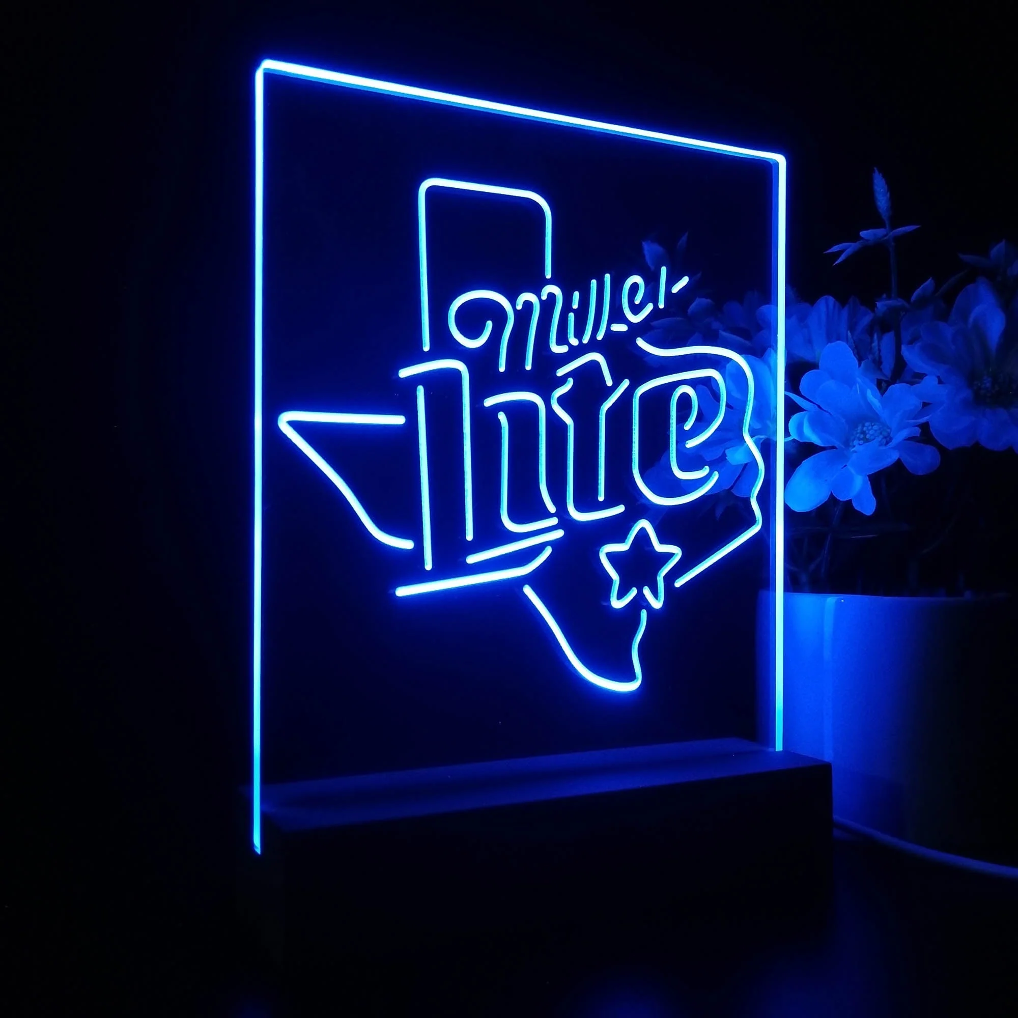 Miller Star Texas Beer 3D Illusion Night Light Desk Lamp - Image 6