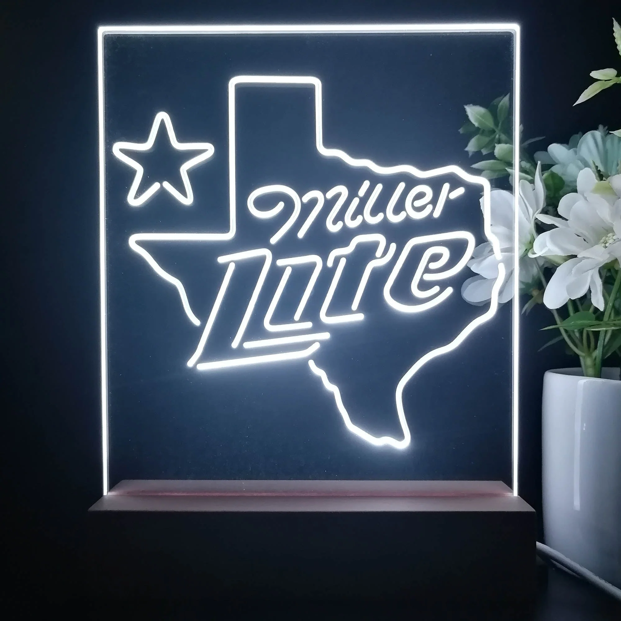 Miller Texas Star Beer 3D Illusion Night Light Desk Lamp - Image 3