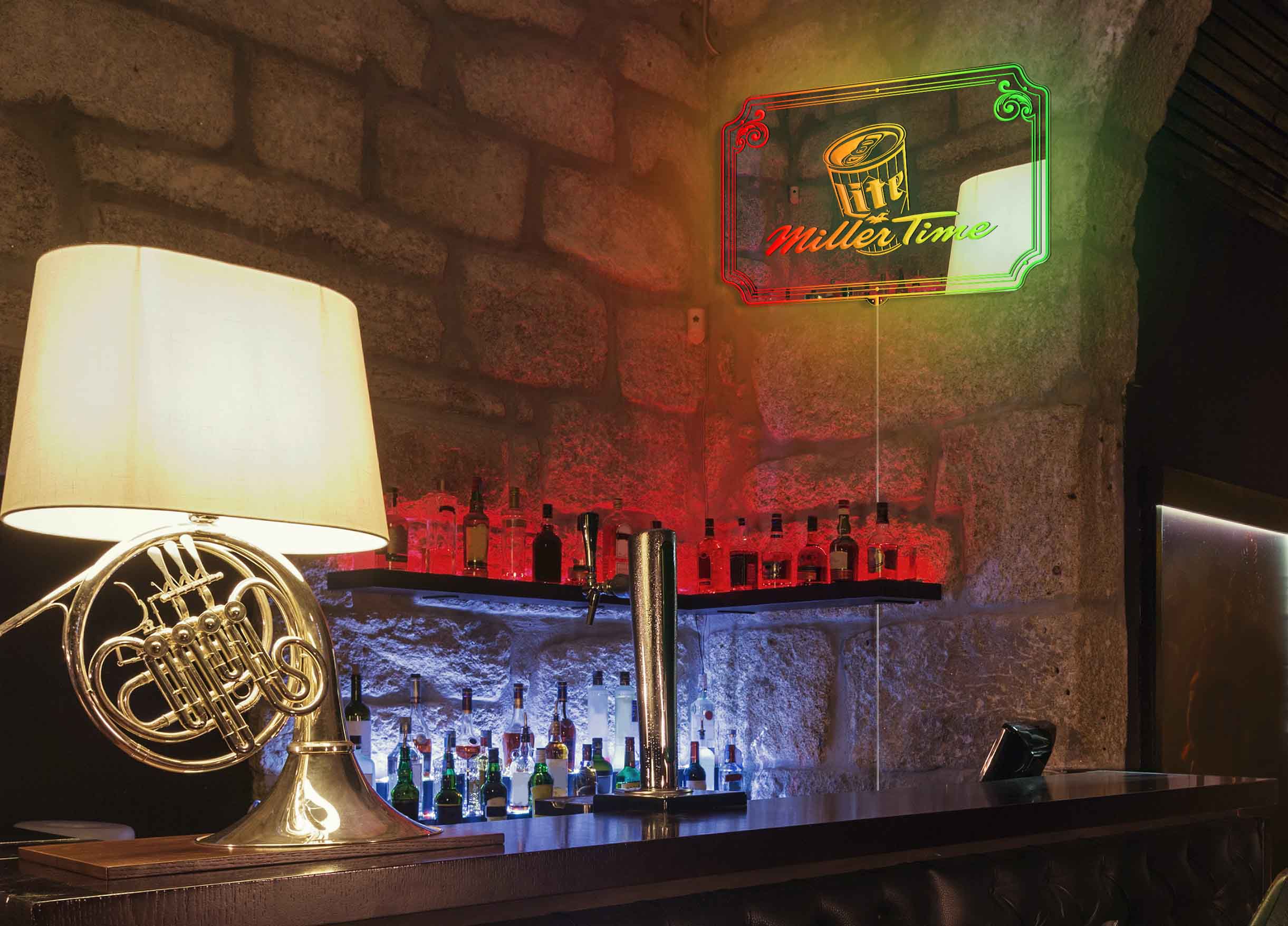 Miller Time Lite RGB LED Neon Sign with Elegant Mirror Backing - Perfect for Bars & Home Decor - Image 7