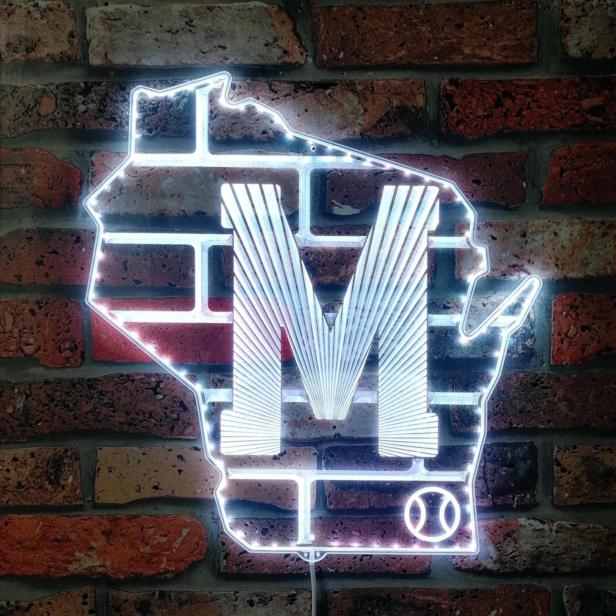 Milwaukee Brewers Classic Baseball State Logo Neon LED Sign with Dynamic RGB Colors - Image 5