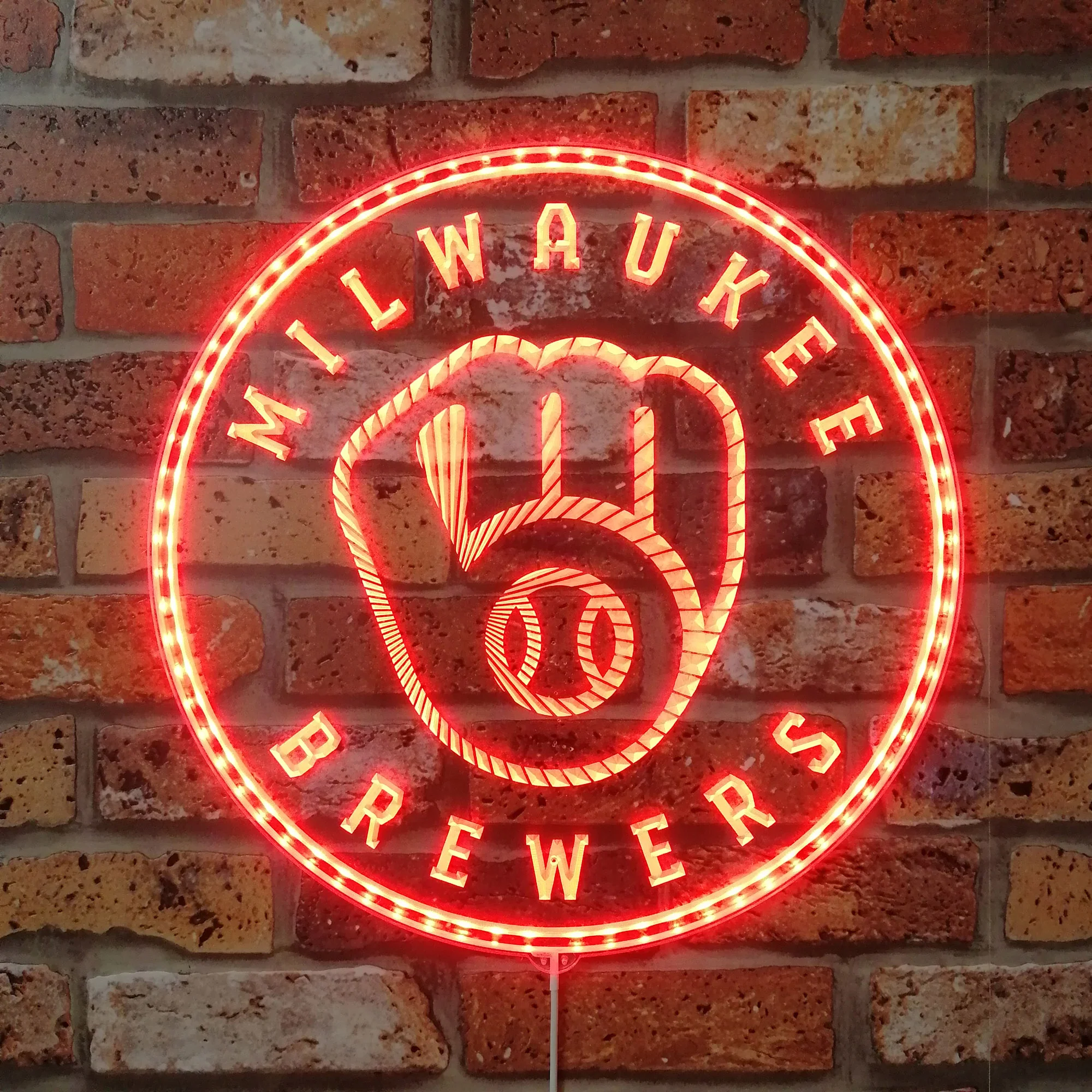 Milwaukee Brewers Neon LED Sign with Dynamic RGB Colors - Image 3