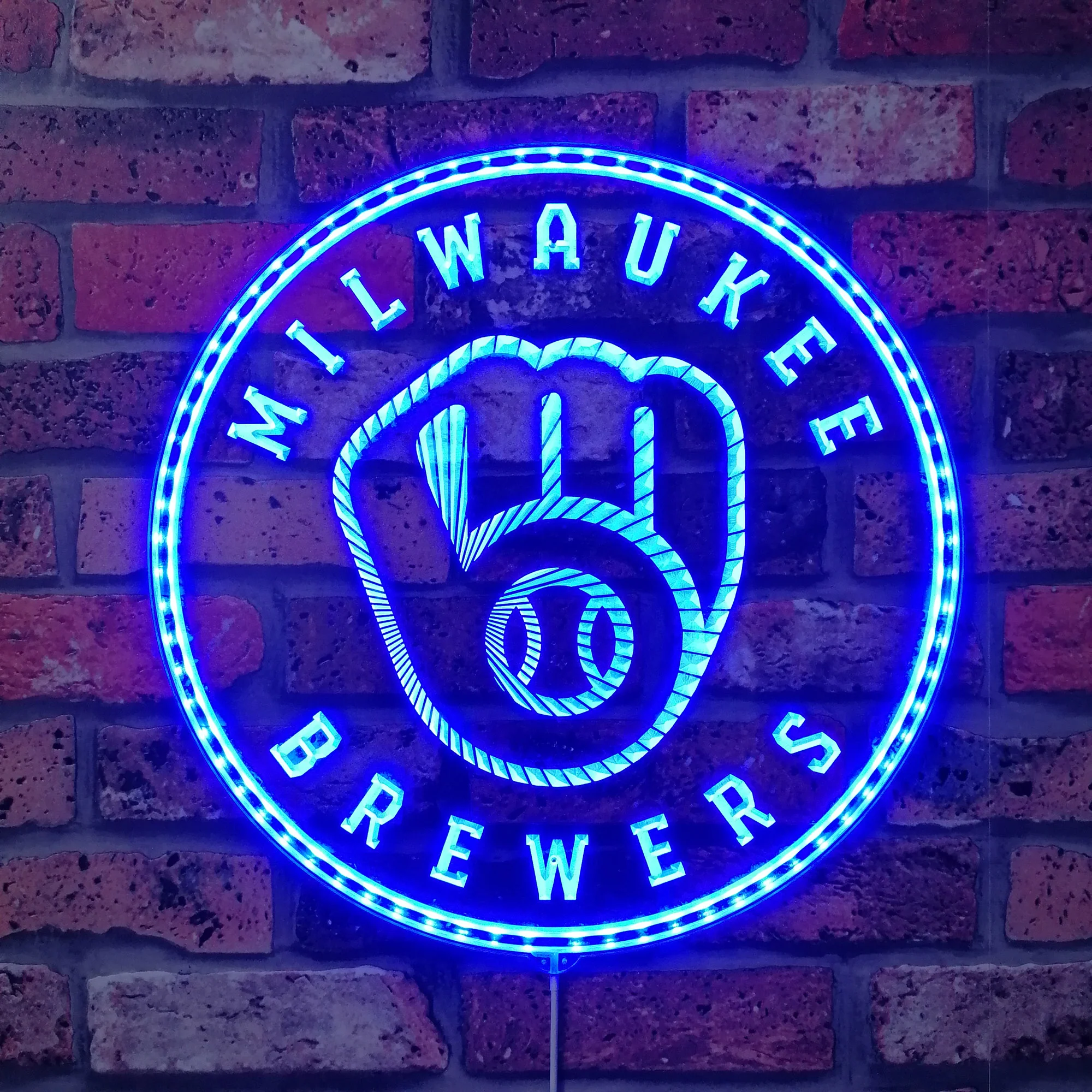 Milwaukee Brewers Neon LED Sign with Dynamic RGB Colors - Image 4
