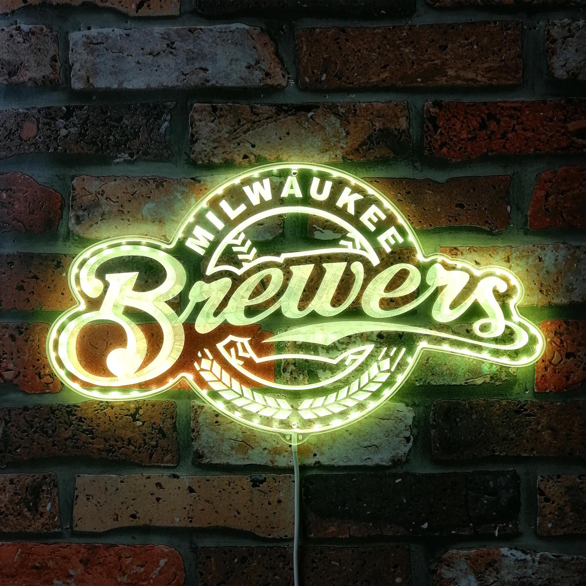 Milwaukee Brewers Neon LED Sign with Dynamic RGB Colors - Image 7