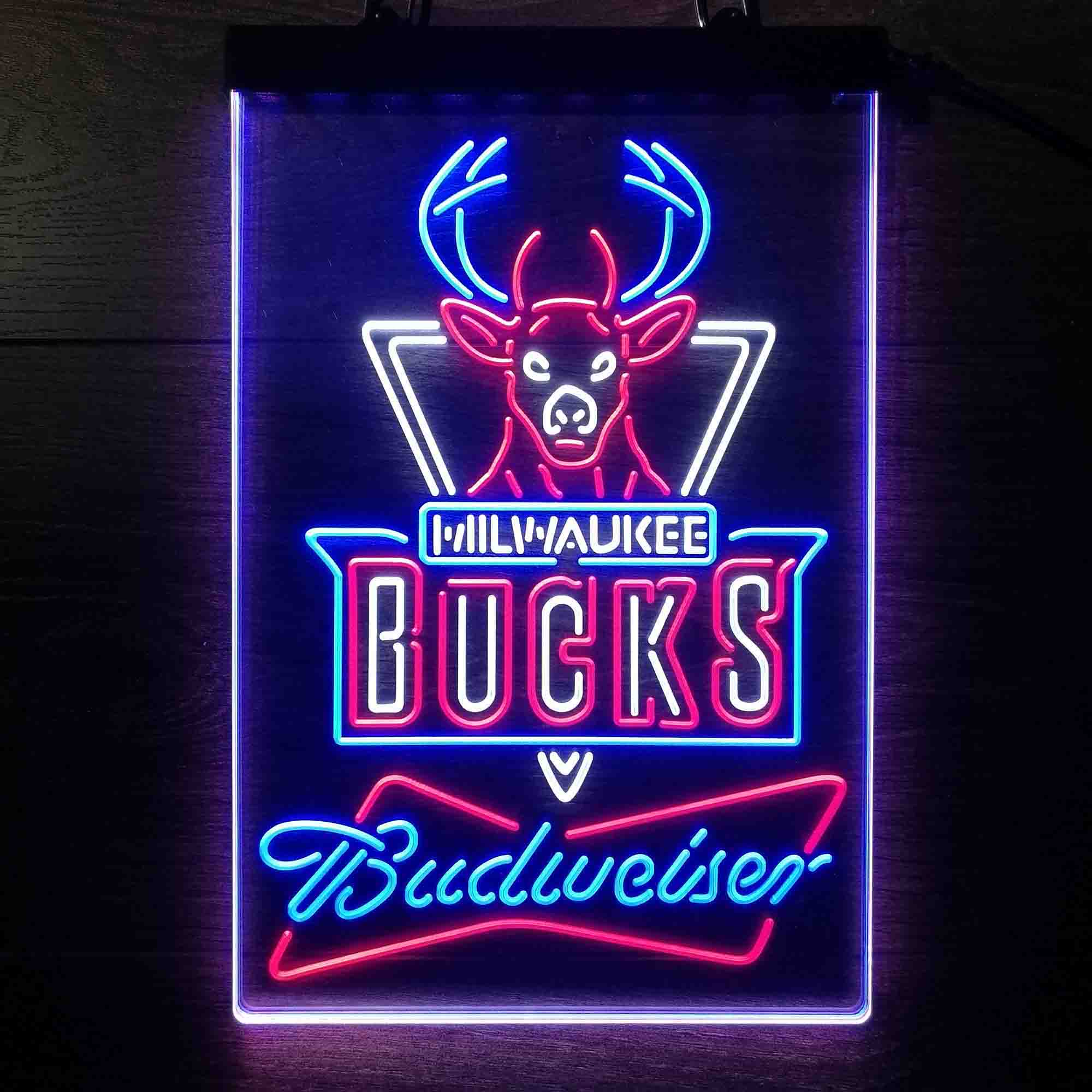 Milwaukee Bucks Nba Budweiser Neon LED Sign 3 Colors - Image 4