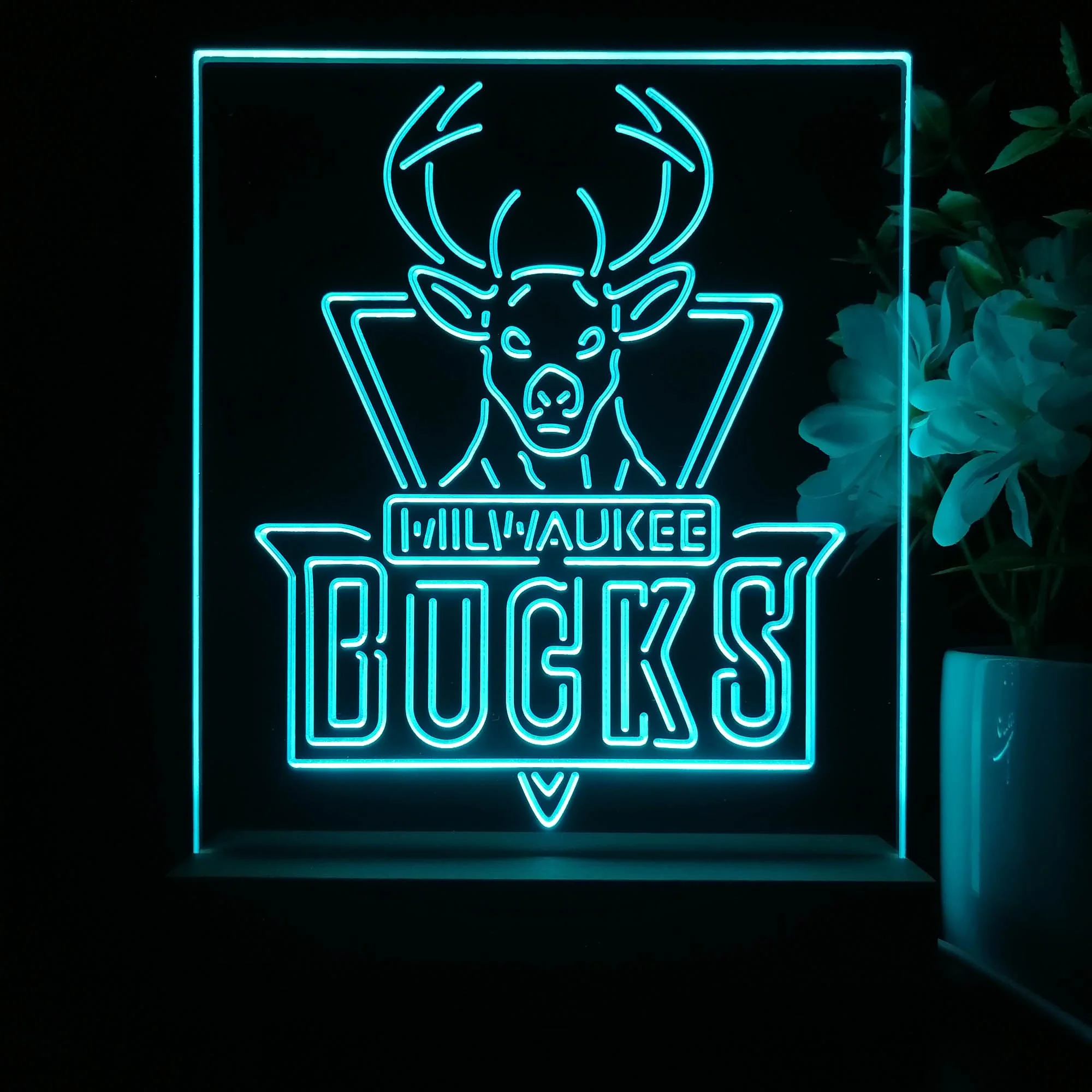 Milwaukee Bucks Night Light Neon Pub Bar Lamp - Image 4