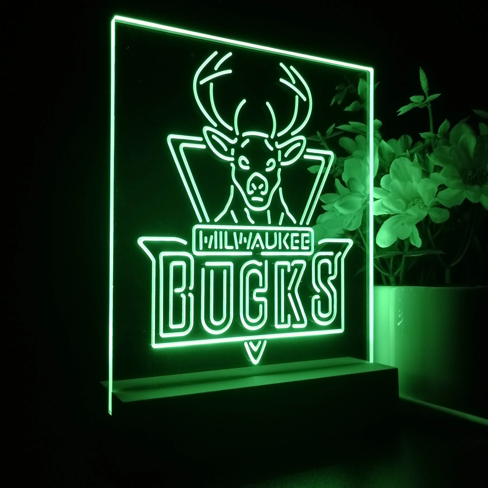 Milwaukee Bucks Night Light Neon Pub Bar Lamp - Image 5