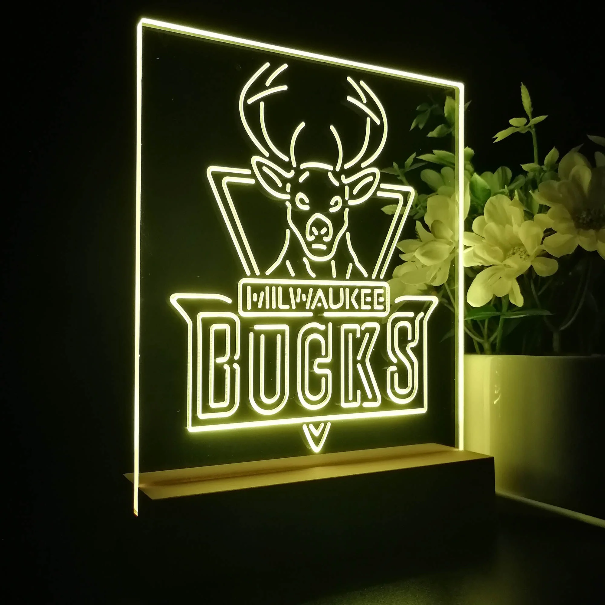 Milwaukee Bucks Night Light Neon Pub Bar Lamp - Image 6