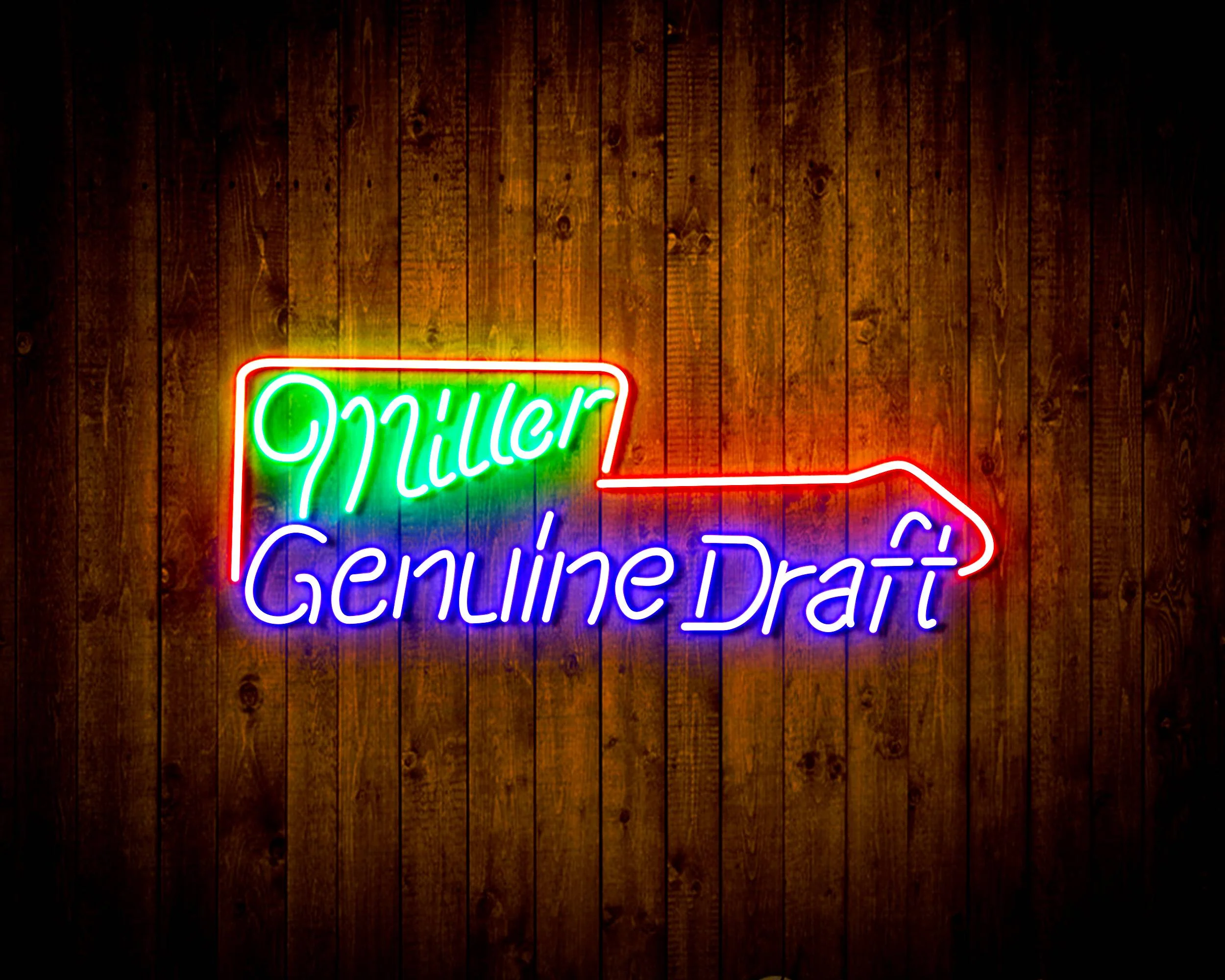 Minner Genuine Draft with Arrow Handmade Neon Flex LED Sign - Image 2