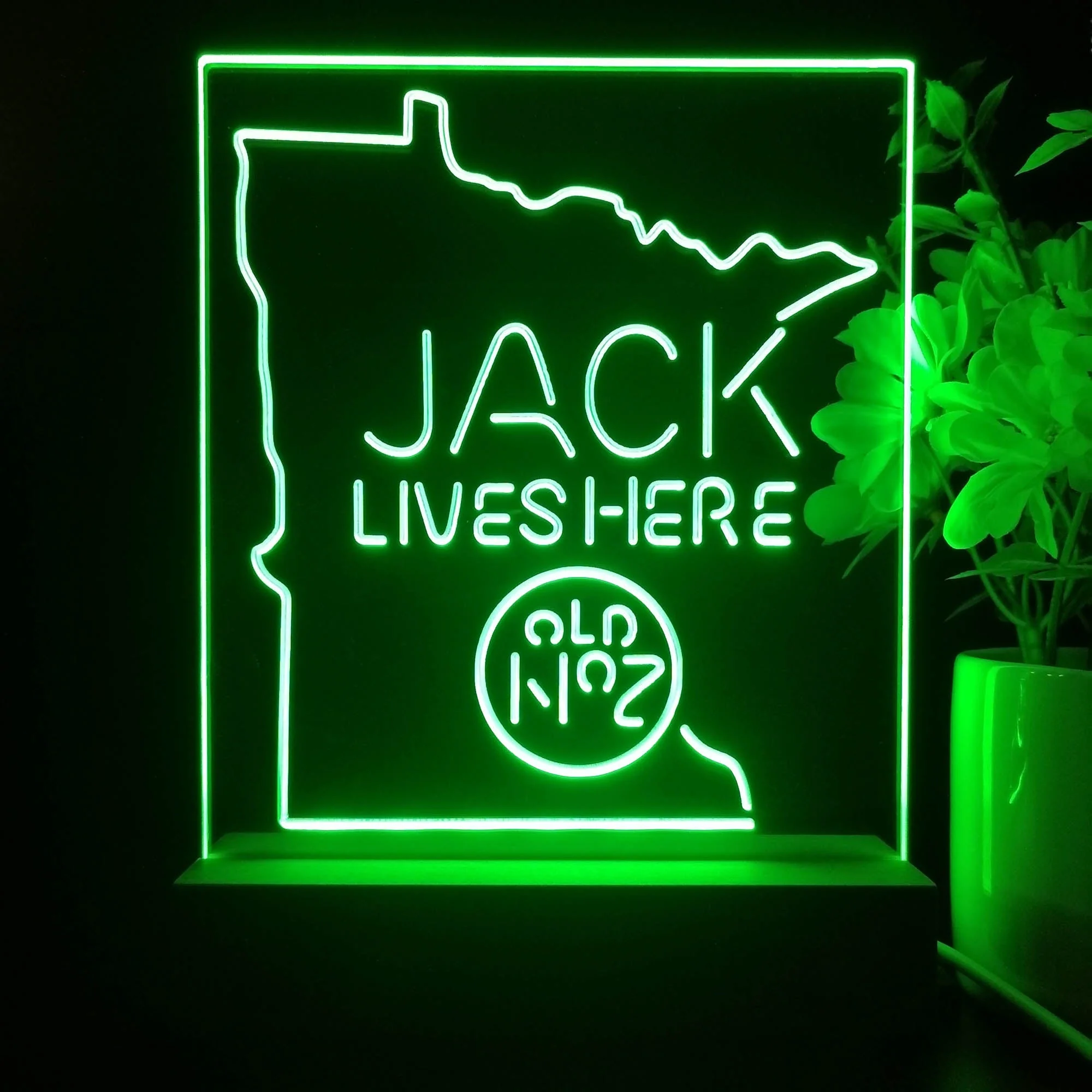 Minnesota Jack Lives Here Night Light Neon Pub Bar Lamp - Image 3