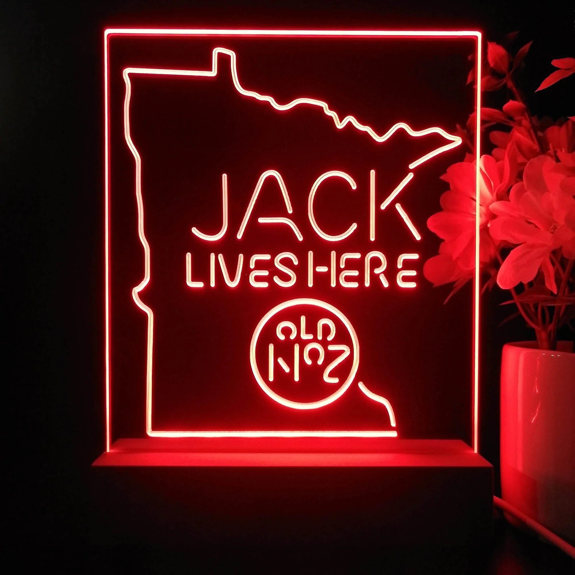 Minnesota Jack Lives Here Night Light Neon Pub Bar Lamp - Image 4