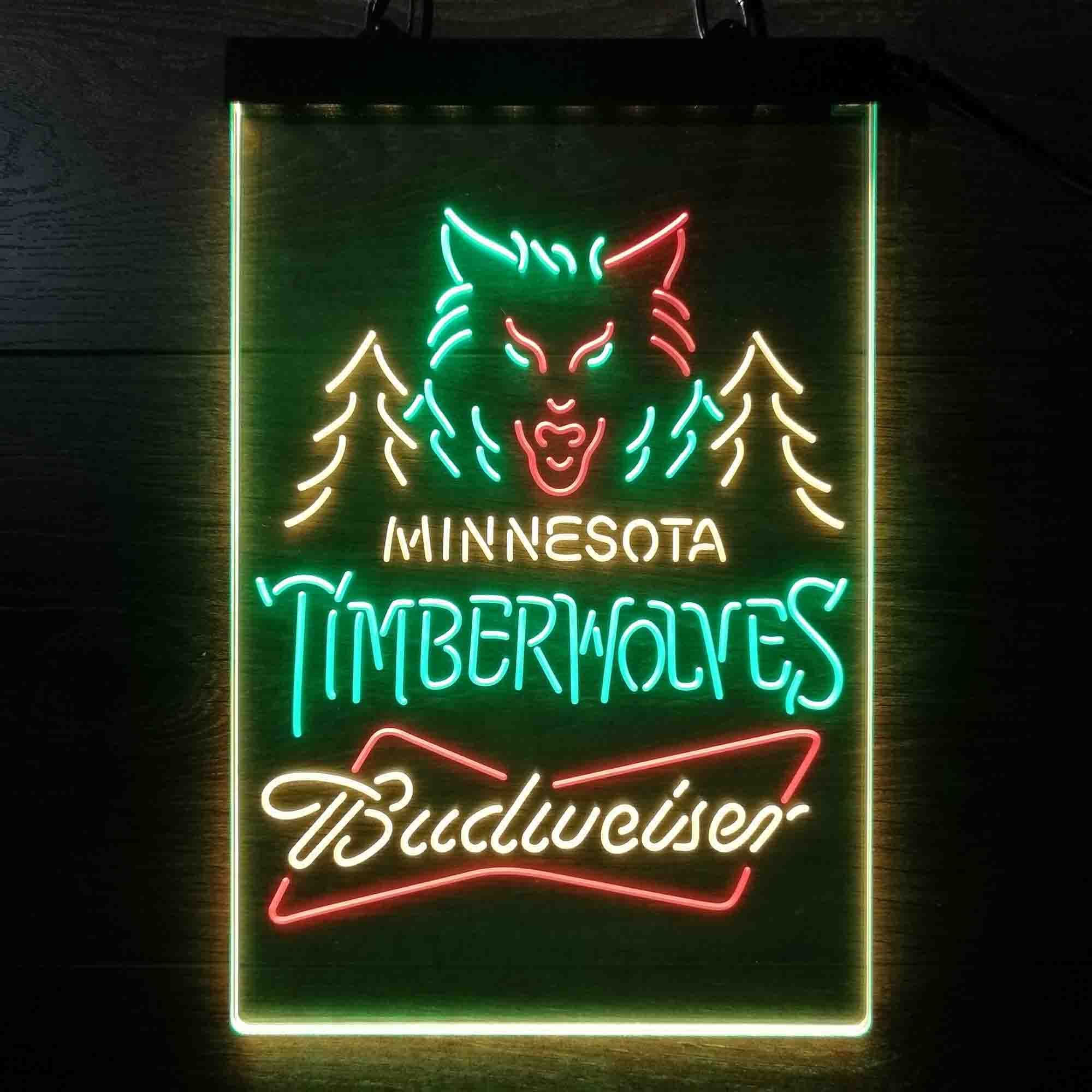 Minnesota Timberwolves Nba Budweiser Neon LED Sign 3 Colors - Image 10