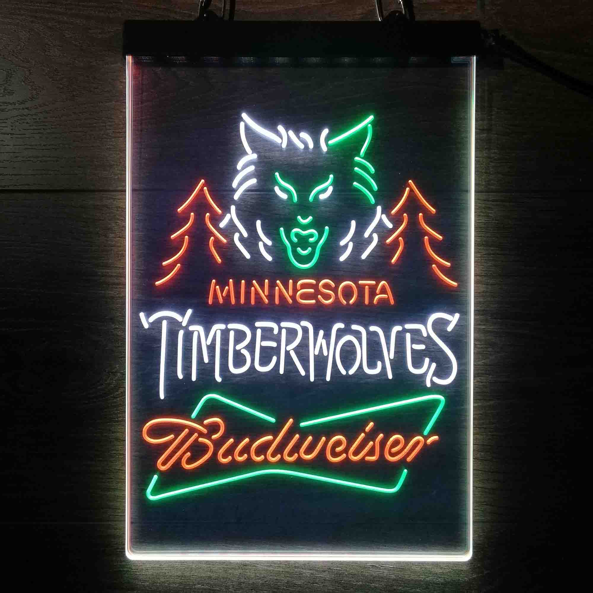 Minnesota Timberwolves Nba Budweiser Neon LED Sign 3 Colors - Image 11
