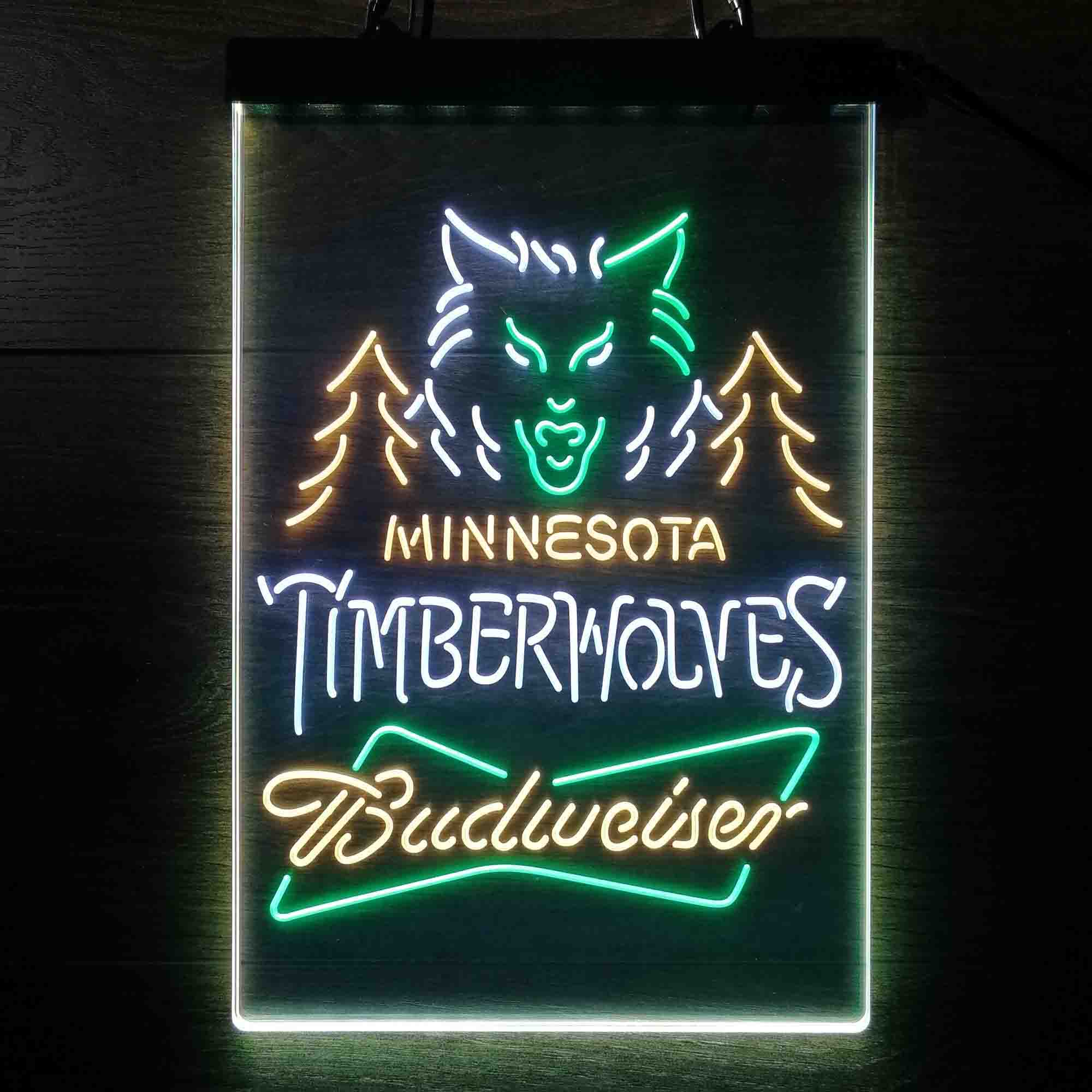 Minnesota Timberwolves Nba Budweiser Neon LED Sign 3 Colors - Image 8